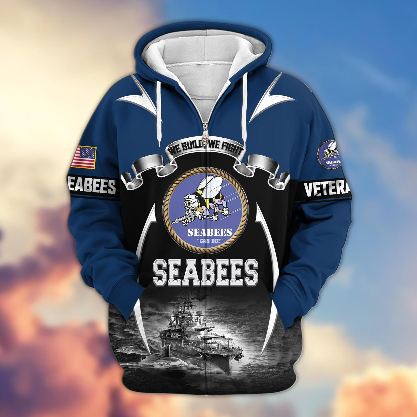 Premium US Veterans Zip Hoodie HD150821, Gifts For US Veterans, Gifts On Father's Day, Veterans Day., easychoo.com