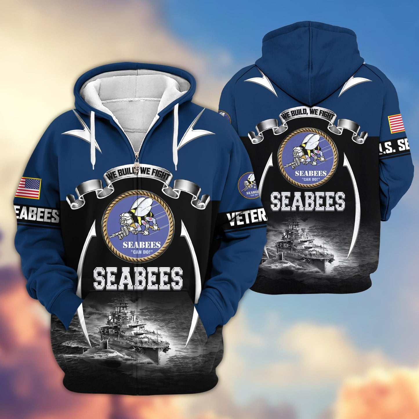 Premium US Veterans Zip Hoodie HD150821, Gifts For US Veterans, Gifts On Father's Day, Veterans Day., easychoo.com