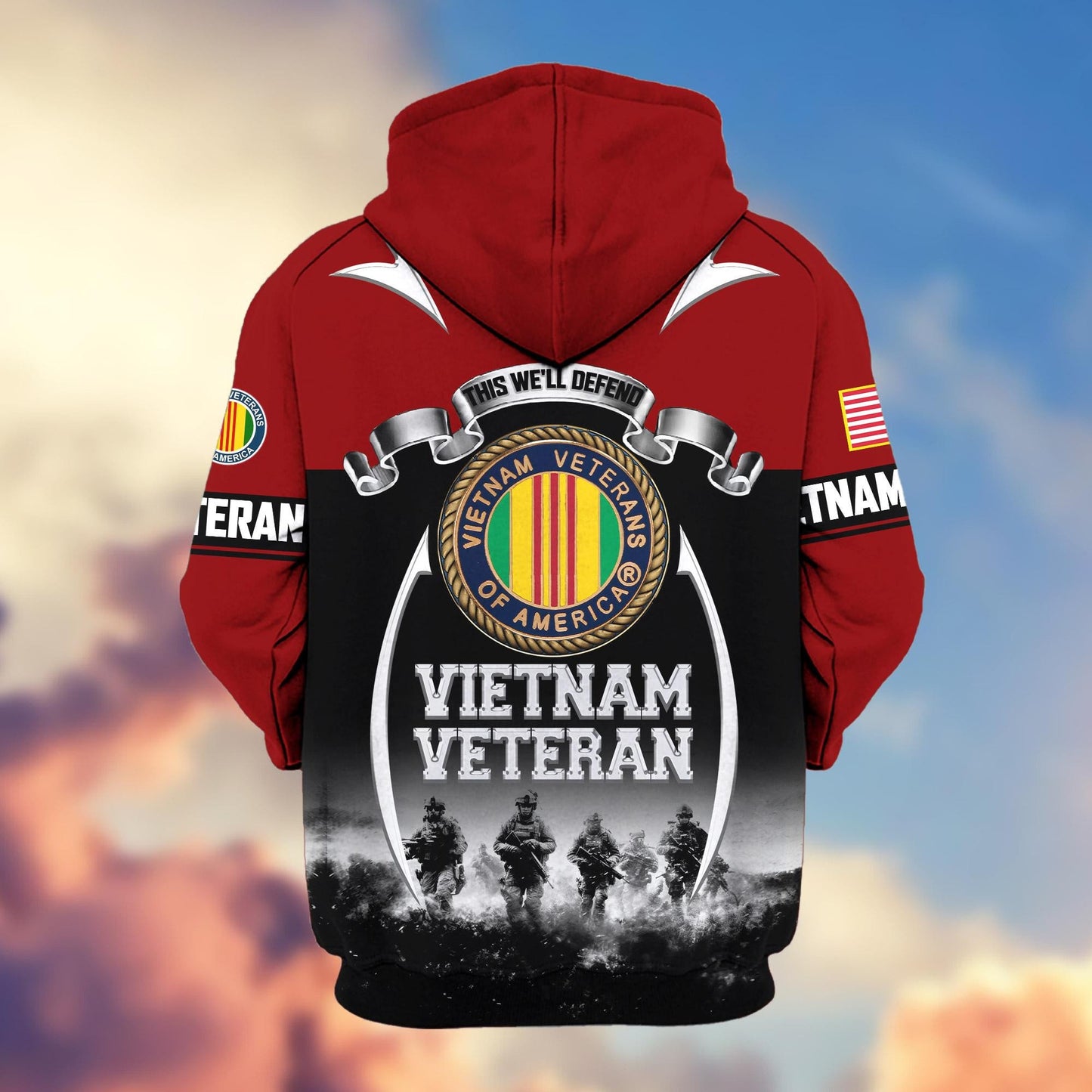 Premium US Veterans Zip Hoodie HD150821, Gifts For US Veterans, Gifts On Father's Day, Veterans Day., easychoo.com