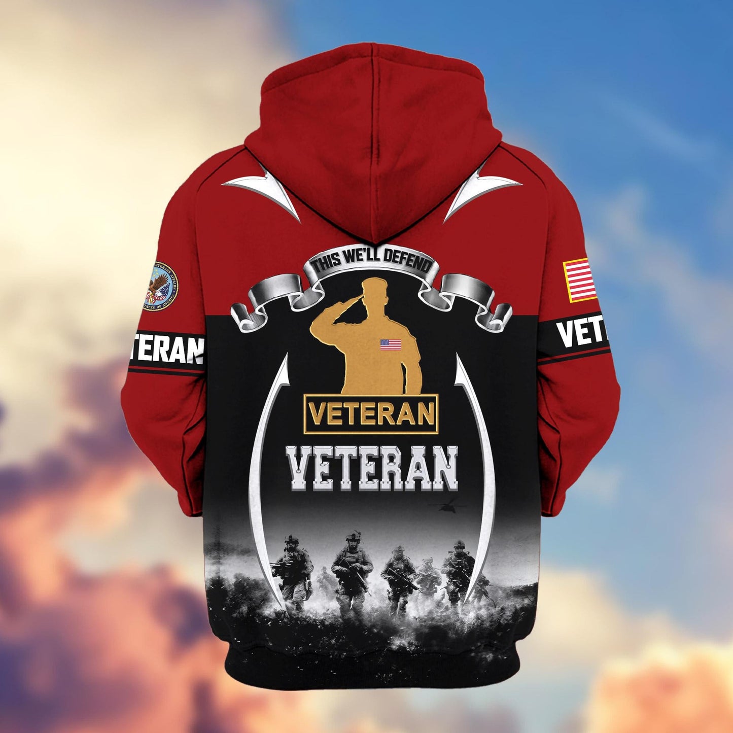 Premium US Veterans Zip Hoodie HD150821, Gifts For US Veterans, Gifts On Father's Day, Veterans Day., easychoo.com