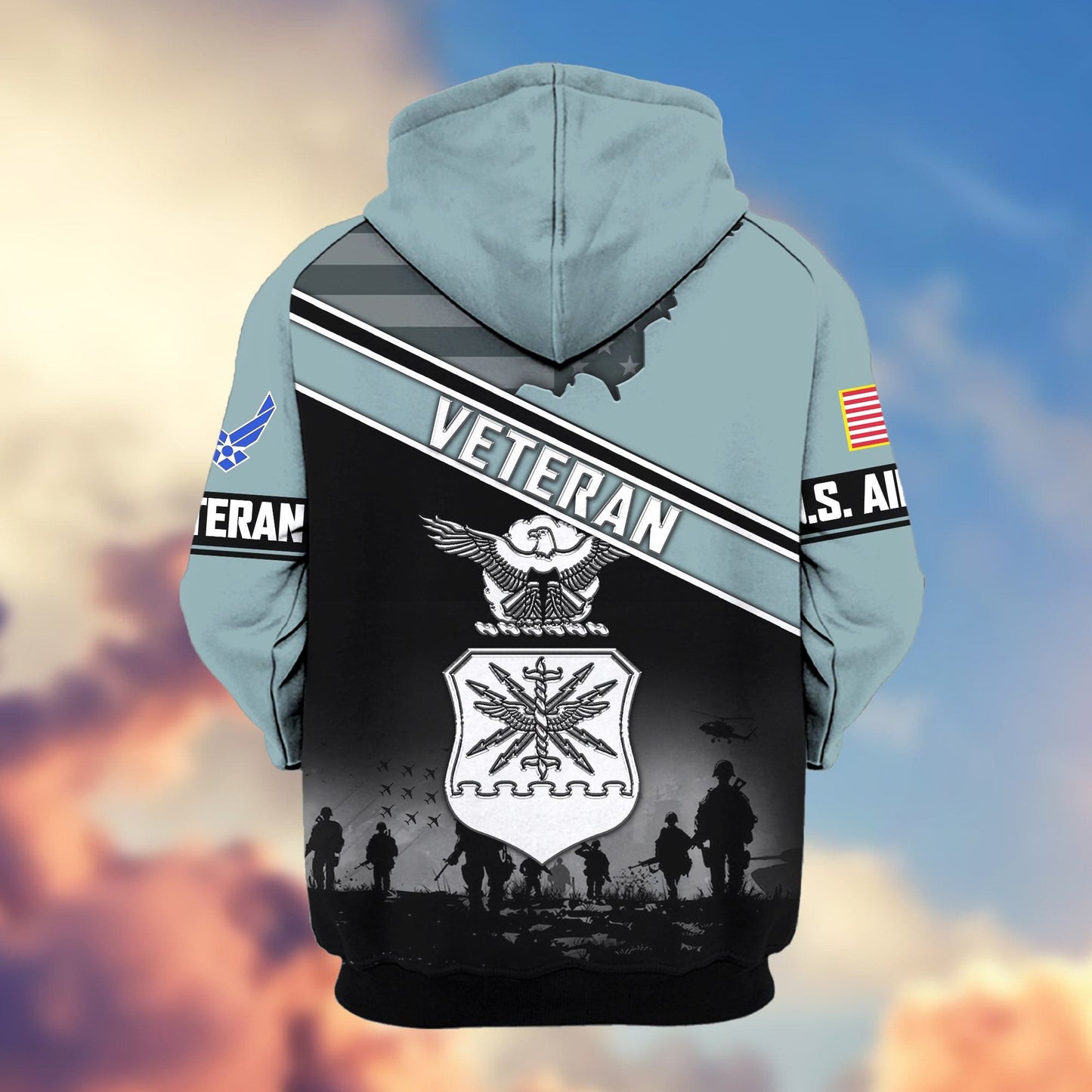 Premium US Veterans Zip Hoodie HD040921, Gifts For US Veterans, Gifts On Father's Day, Veterans Day., easychoo.com