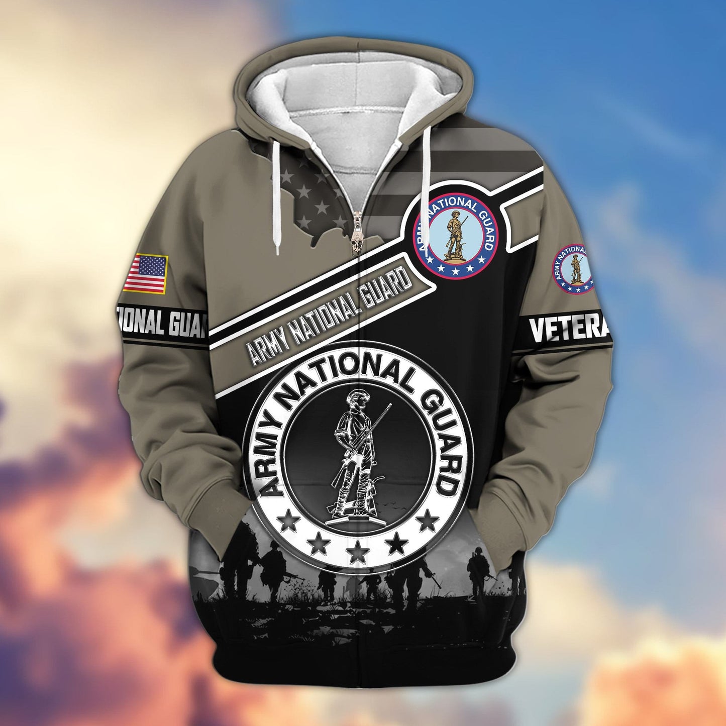 Premium US Veterans Zip Hoodie HD040921, Gifts For US Veterans, Gifts On Father's Day, Veterans Day., easychoo.com