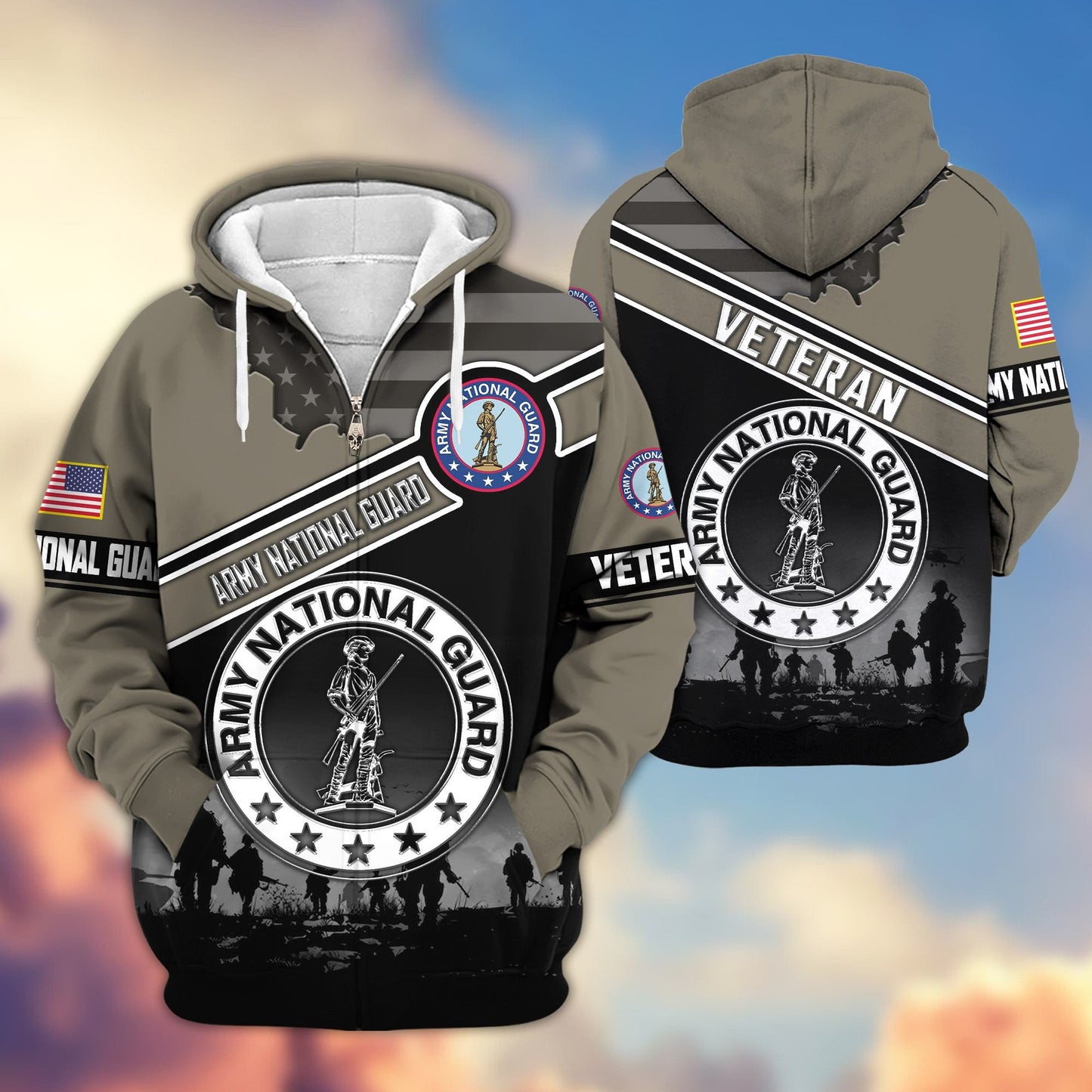 Premium US Veterans Zip Hoodie HD040921, Gifts For US Veterans, Gifts On Father's Day, Veterans Day., easychoo.com