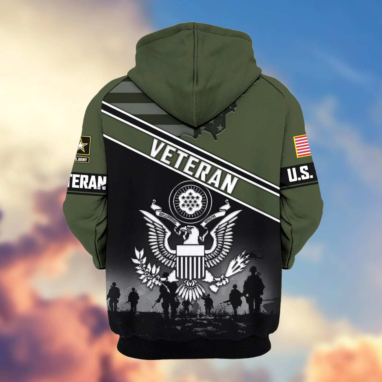 Premium US Veterans Zip Hoodie HD040921, Gifts For US Veterans, Gifts On Father's Day, Veterans Day., easychoo.com