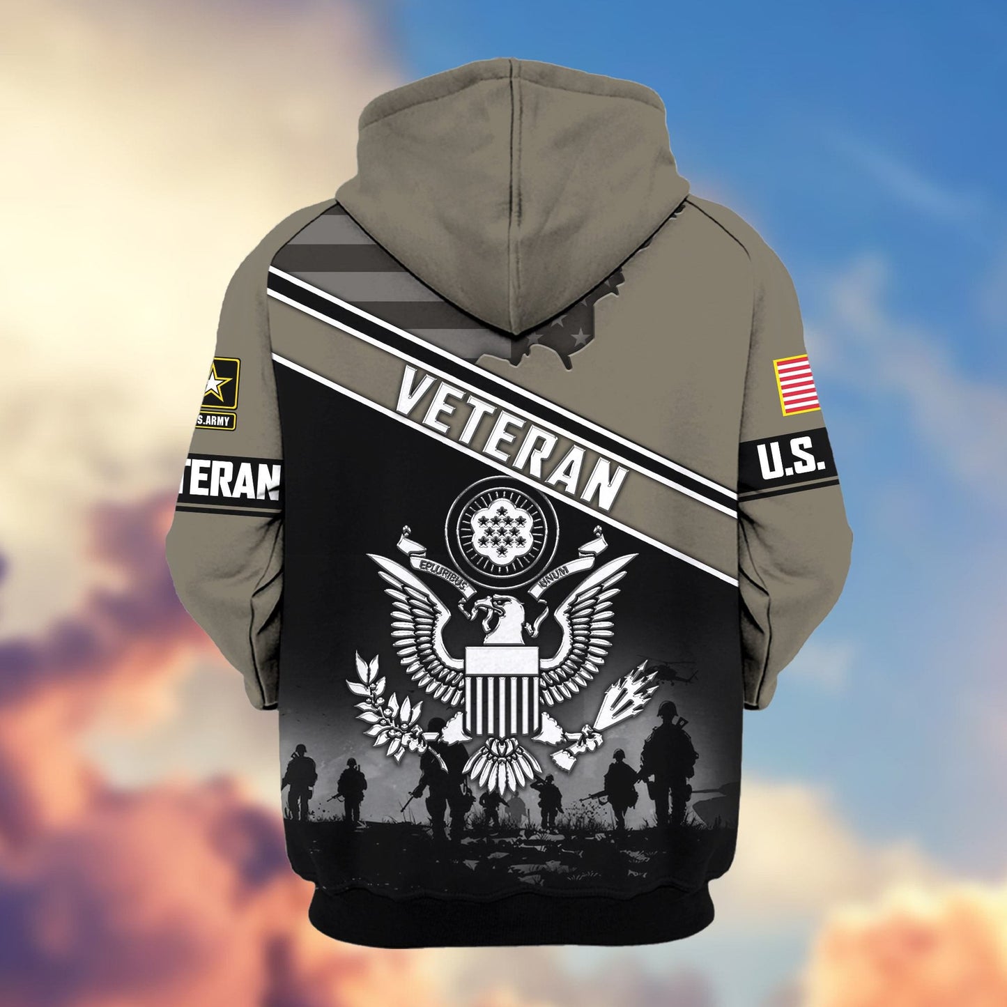 Premium US Veterans Zip Hoodie HD040921, Gifts For US Veterans, Gifts On Father's Day, Veterans Day., easychoo.com