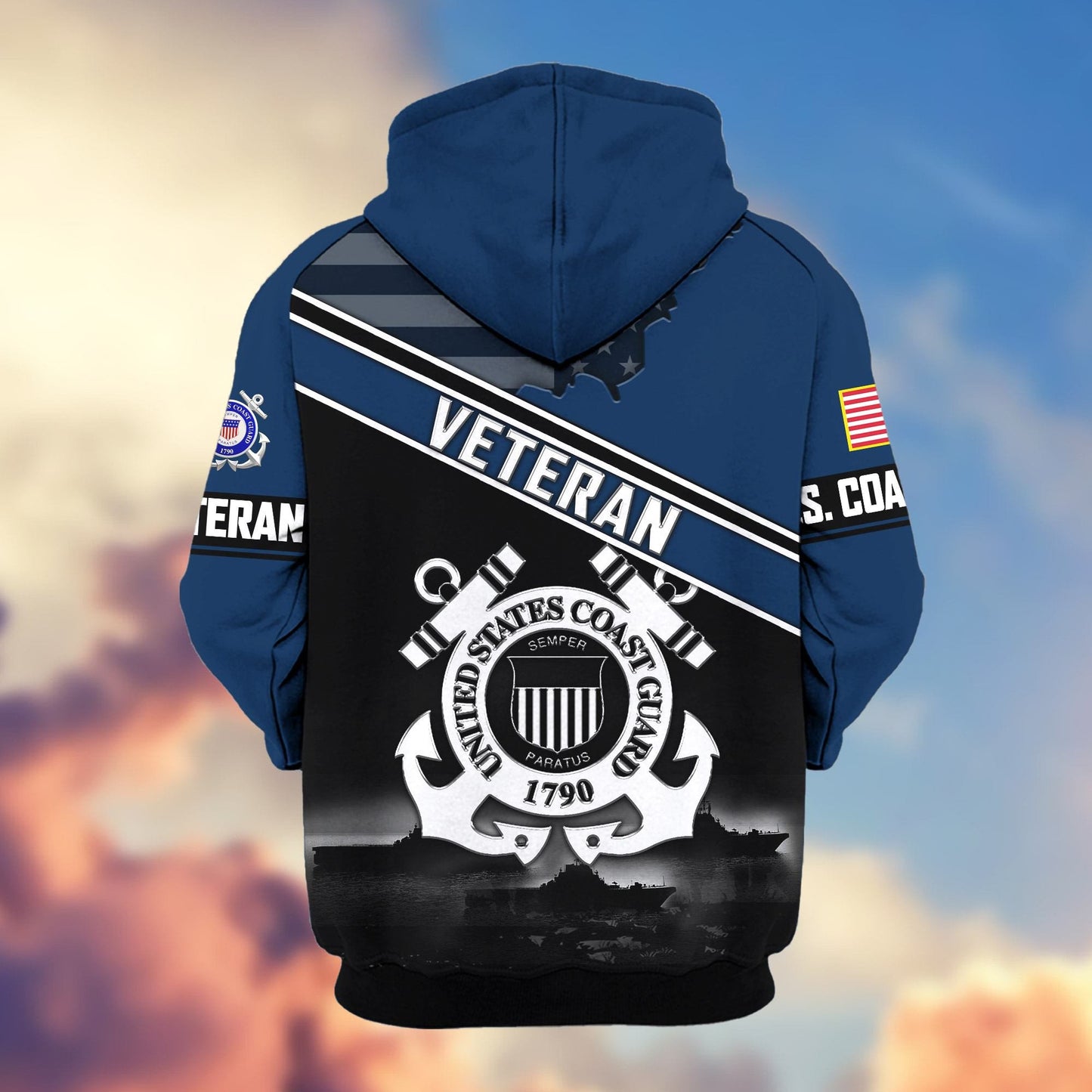 Premium US Veterans Zip Hoodie HD040921, Gifts For US Veterans, Gifts On Father's Day, Veterans Day., easychoo.com