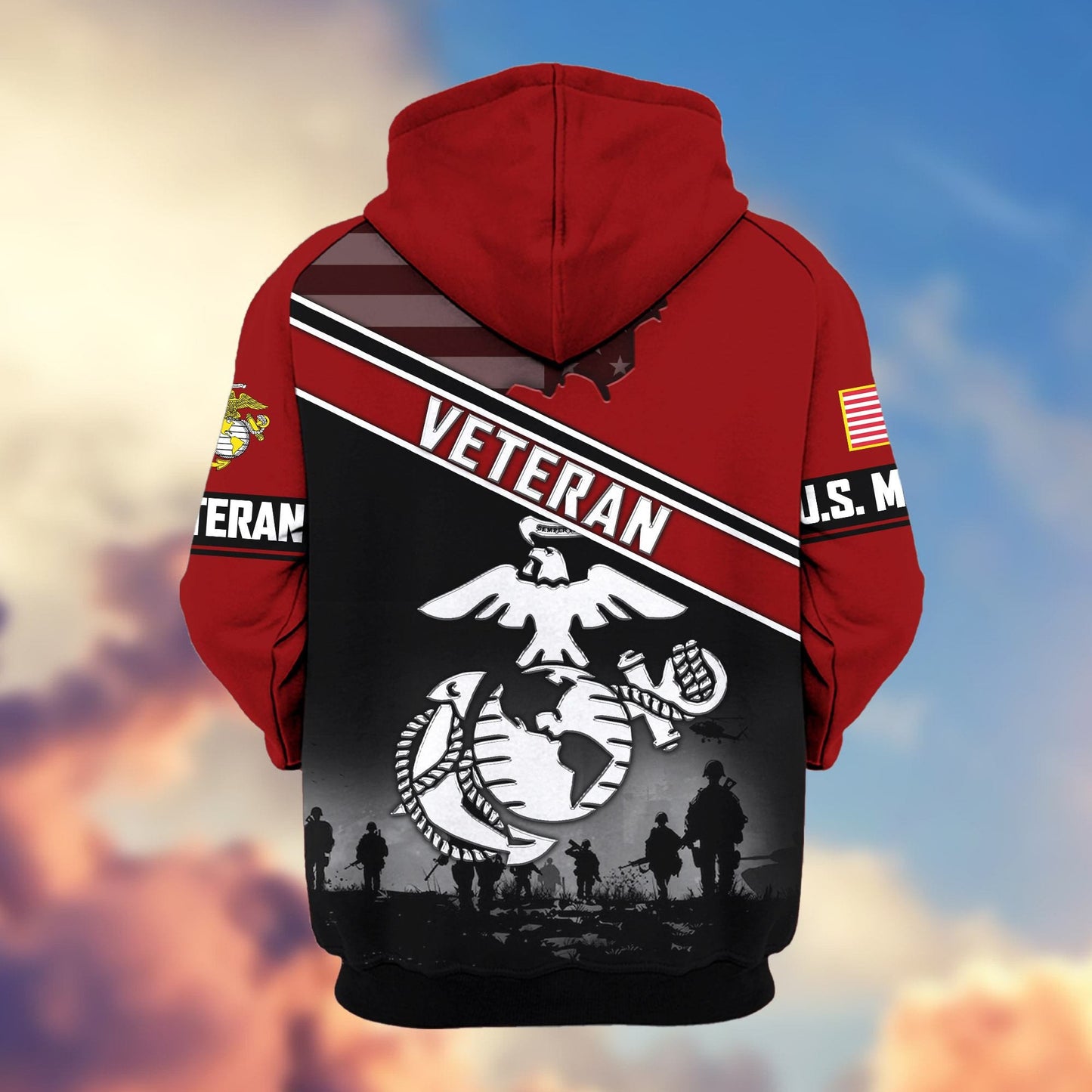 Premium US Veterans Zip Hoodie HD040921, Gifts For US Veterans, Gifts On Father's Day, Veterans Day., easychoo.com