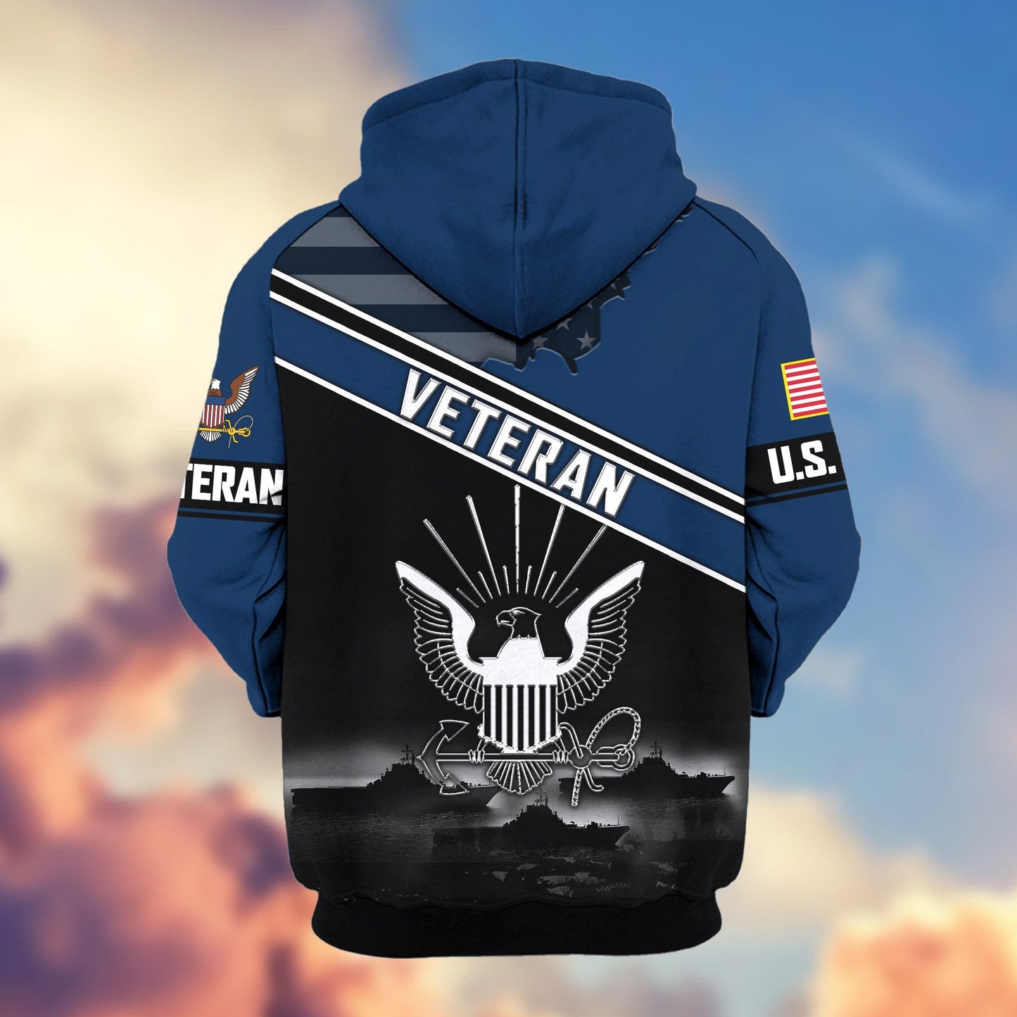 Premium US Veterans Zip Hoodie HD040921, Gifts For US Veterans, Gifts On Father's Day, Veterans Day., easychoo.com