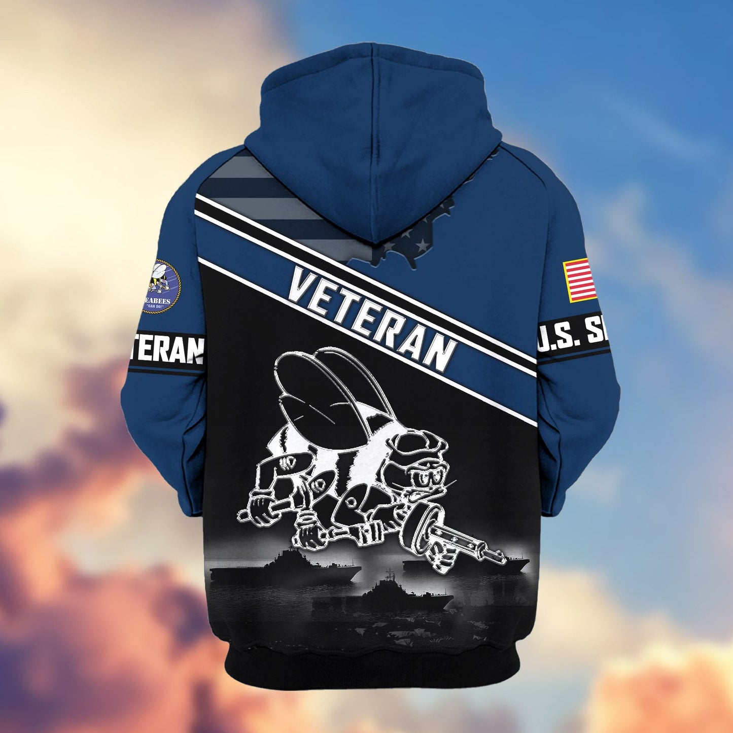Premium US Veterans Zip Hoodie HD040921, Gifts For US Veterans, Gifts On Father's Day, Veterans Day., easychoo.com