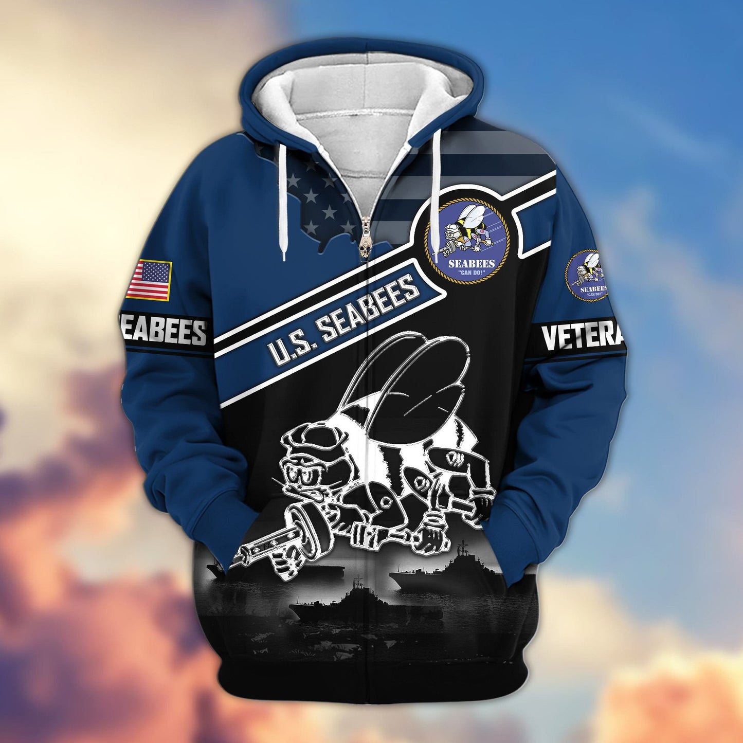 Premium US Veterans Zip Hoodie HD040921, Gifts For US Veterans, Gifts On Father's Day, Veterans Day., easychoo.com