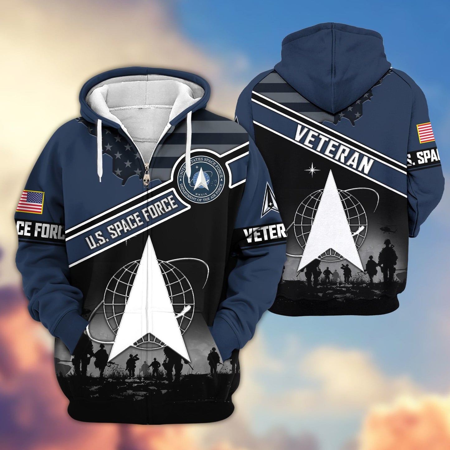 Premium US Veterans Zip Hoodie HD040921, Gifts For US Veterans, Gifts On Father's Day, Veterans Day., easychoo.com