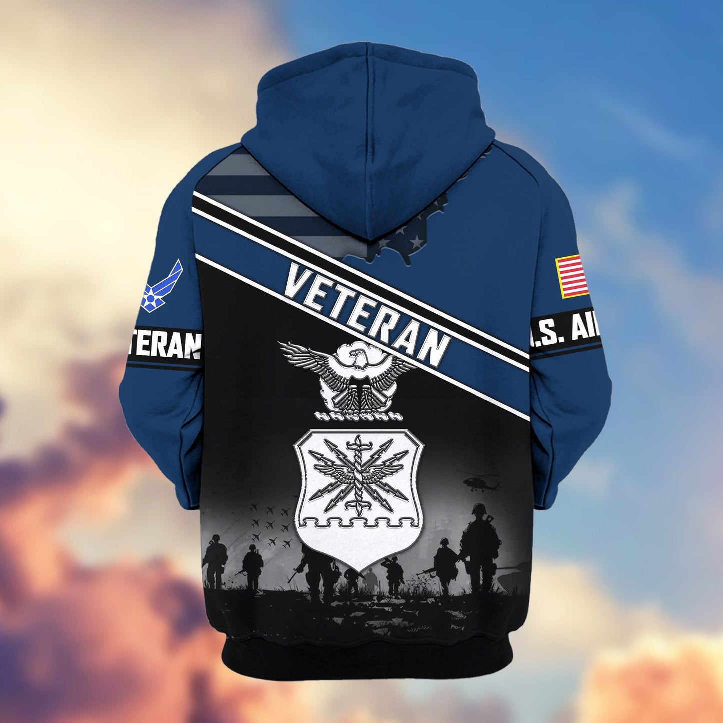 Premium US Veterans Zip Hoodie HD040921, Gifts For US Veterans, Gifts On Father's Day, Veterans Day., easychoo.com