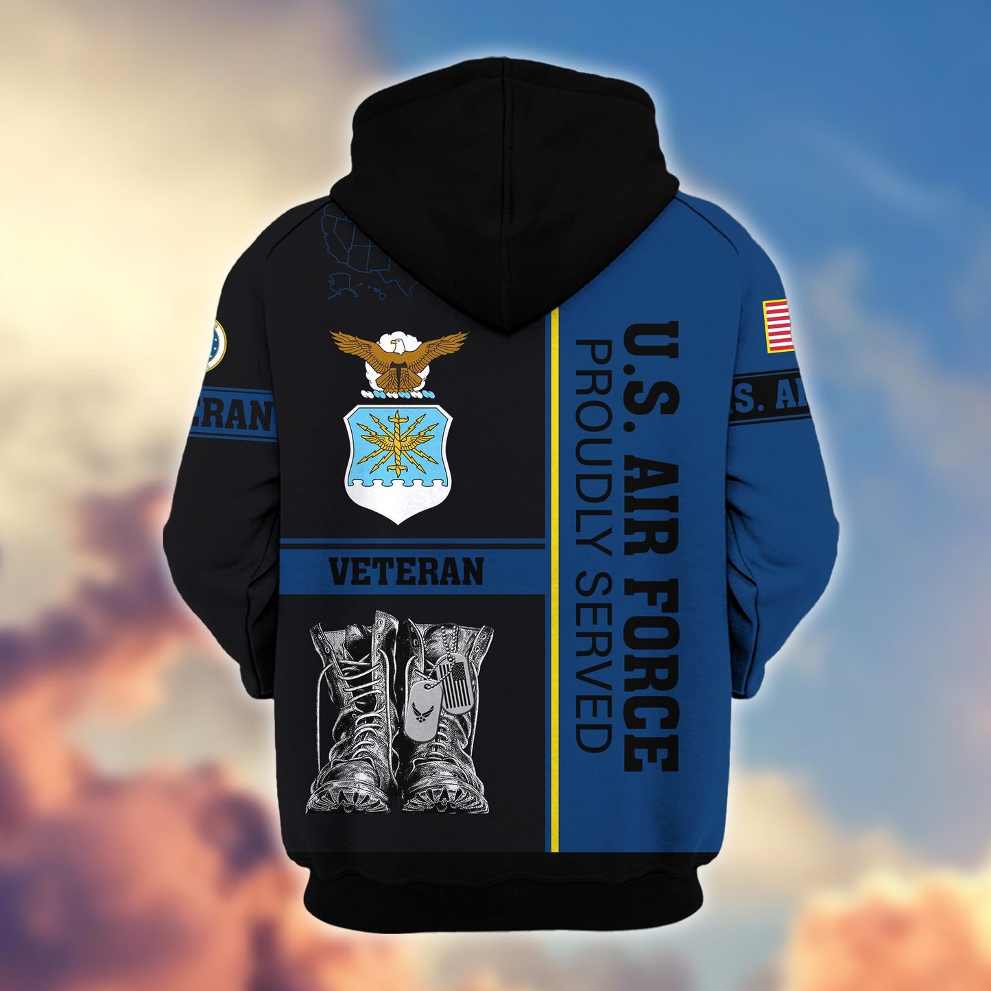 Premium US Veterans Zip Hoodie HF100911, Gifts For US Veterans, Gifts On Father's Day, Veterans Day., easychoo.com