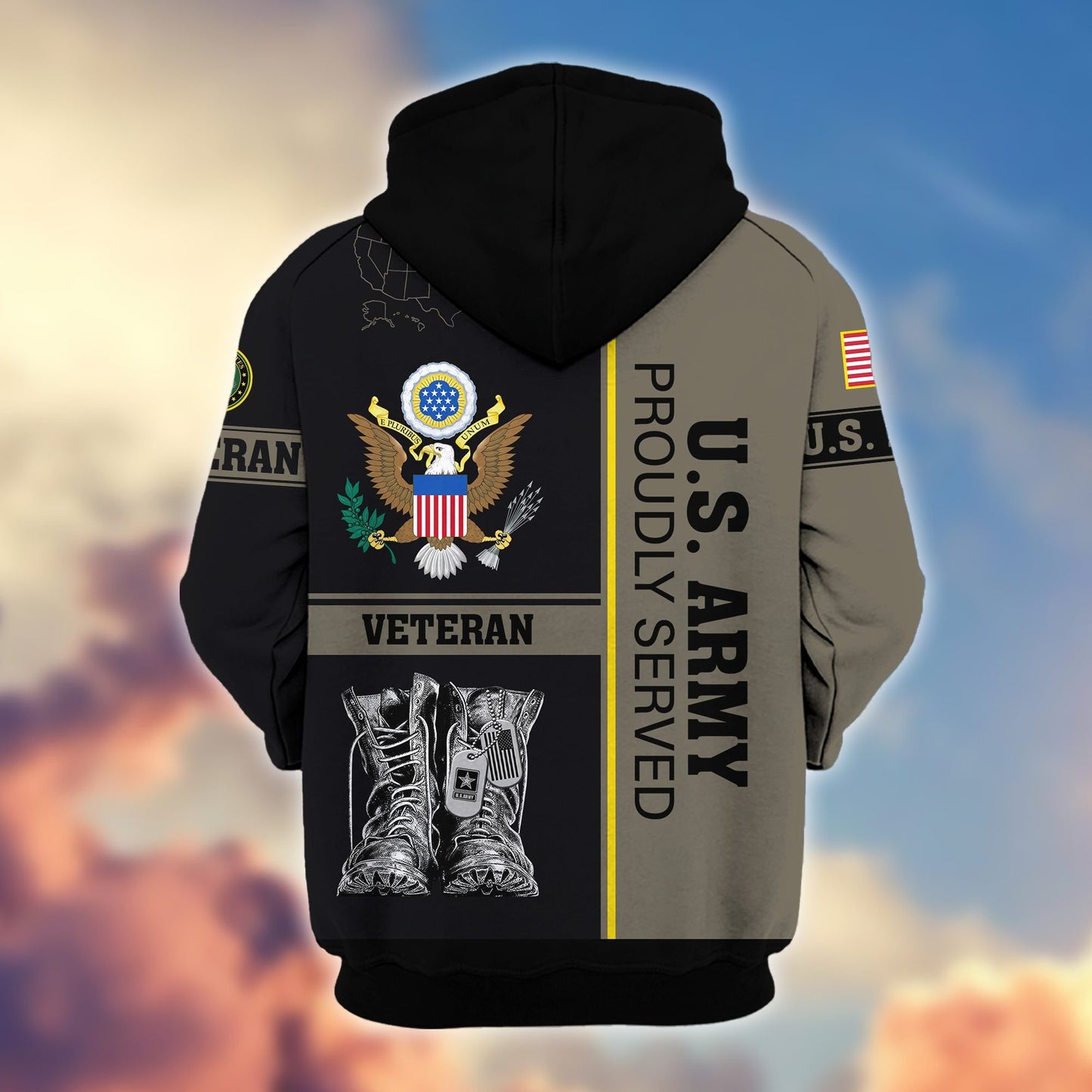 Premium US Veterans Zip Hoodie HF100911, Gifts For US Veterans, Gifts On Father's Day, Veterans Day., easychoo.com