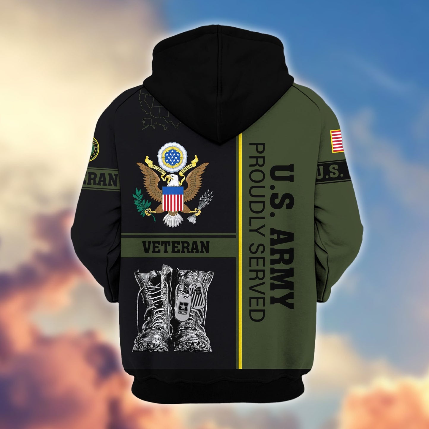 Premium US Veterans Zip Hoodie HF100911, Gifts For US Veterans, Gifts On Father's Day, Veterans Day., easychoo.com