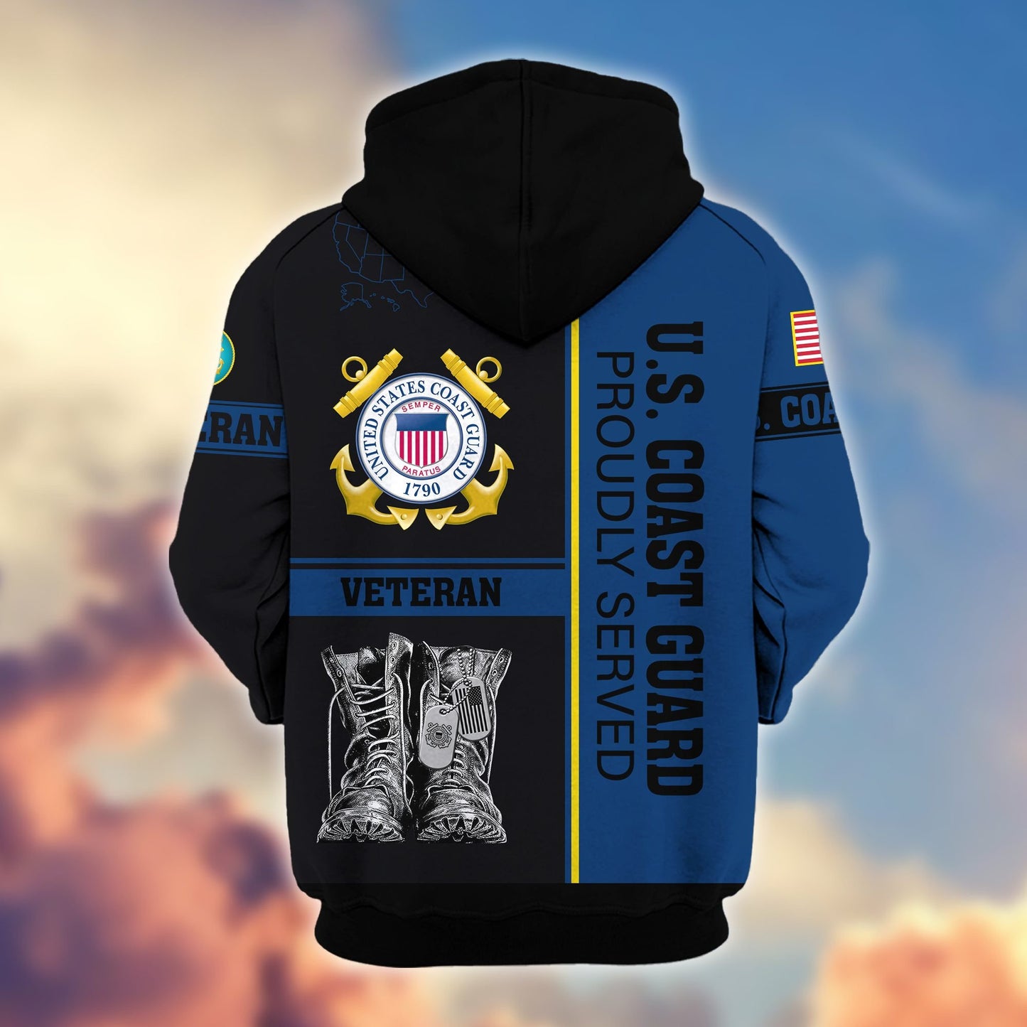 Premium US Veterans Zip Hoodie HF100911, Gifts For US Veterans, Gifts On Father's Day, Veterans Day., easychoo.com