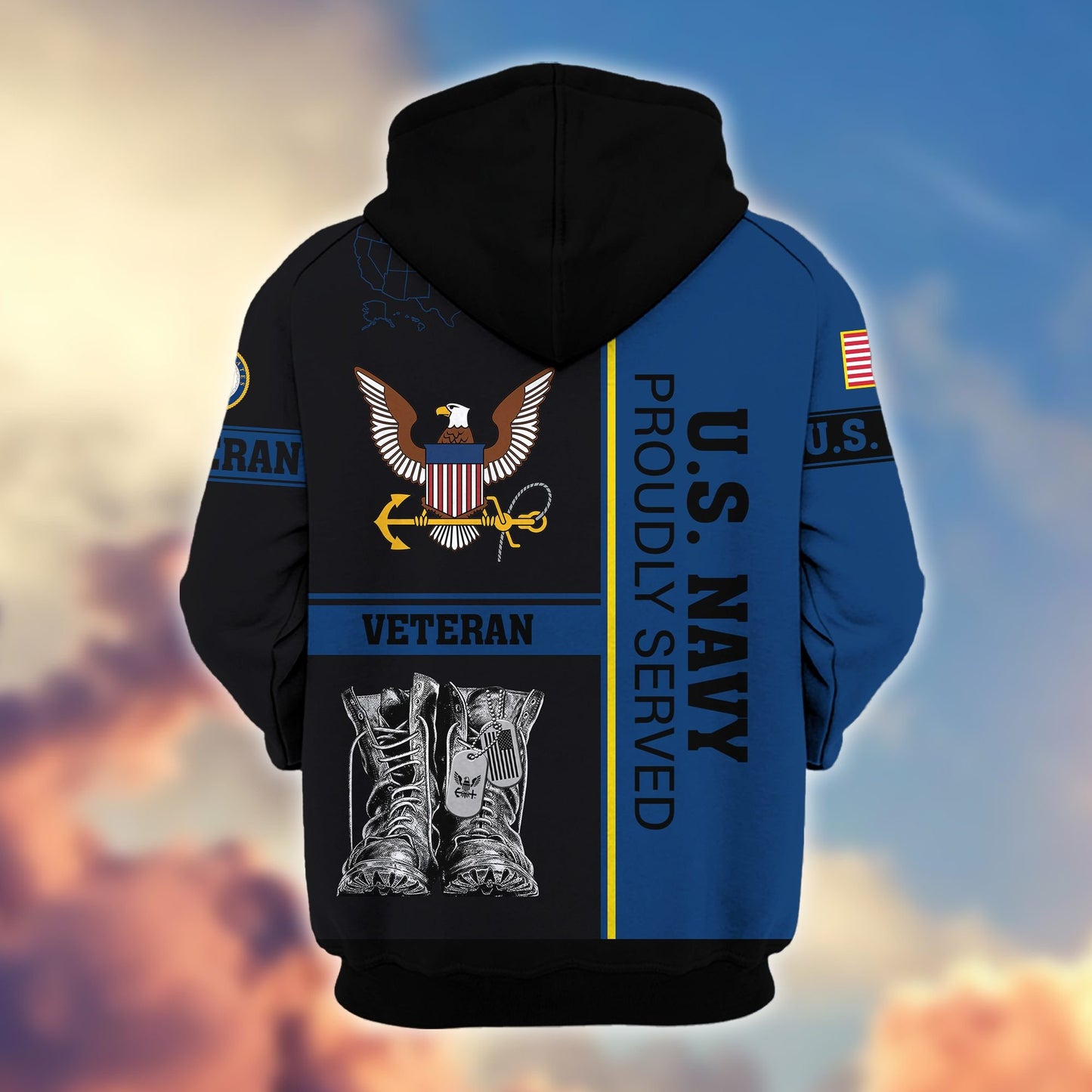 Premium US Veterans Zip Hoodie HF100911, Gifts For US Veterans, Gifts On Father's Day, Veterans Day., easychoo.com