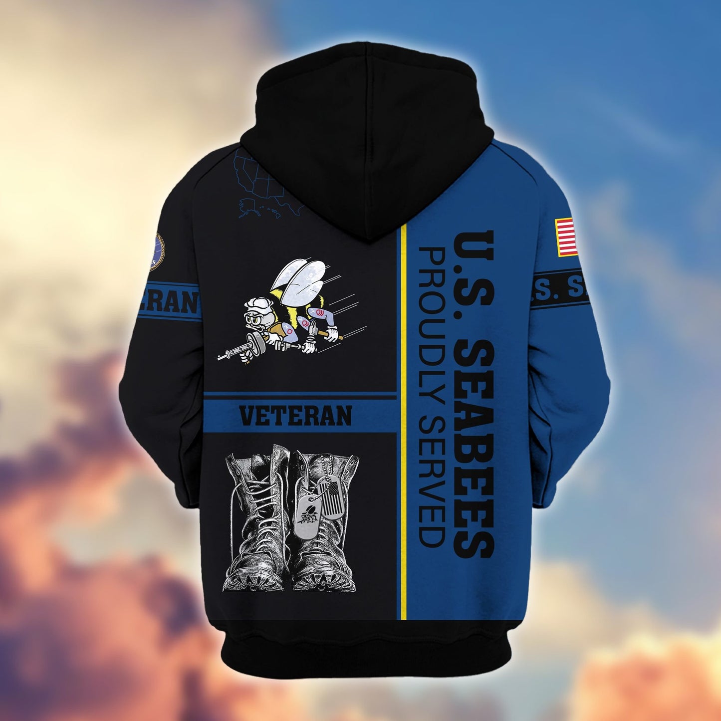 Premium US Veterans Zip Hoodie HF100911, Gifts For US Veterans, Gifts On Father's Day, Veterans Day., easychoo.com