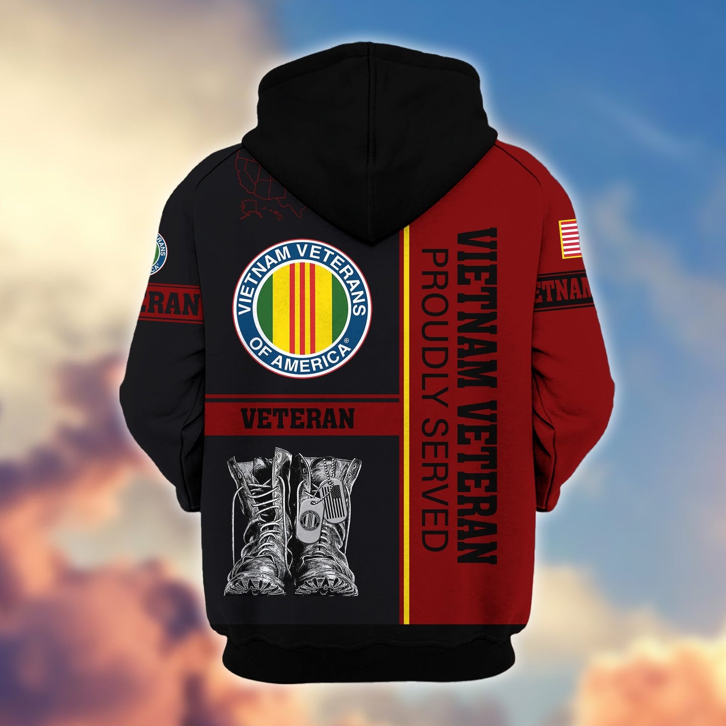 Premium US Veterans Zip Hoodie HF100911, Gifts For US Veterans, Gifts On Father's Day, Veterans Day., easychoo.com