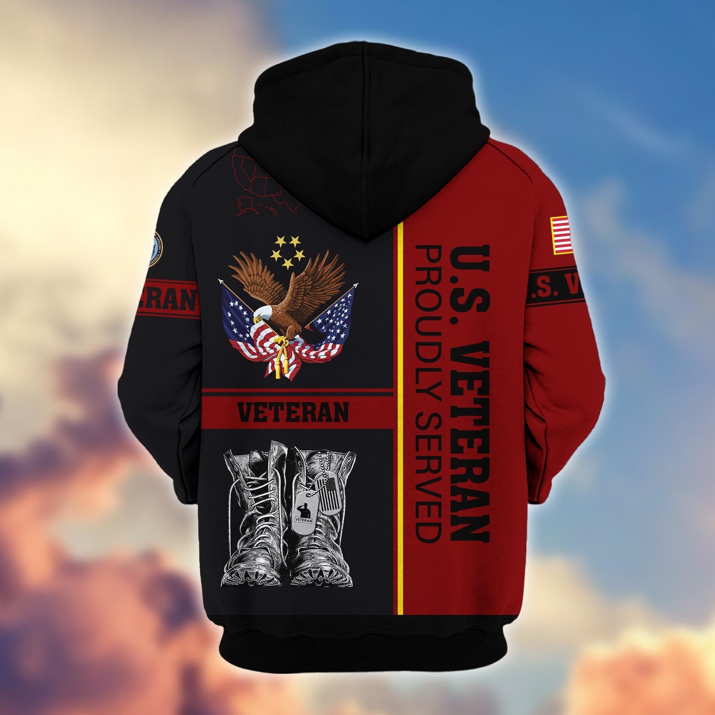 Premium US Veterans Zip Hoodie HF100911, Gifts For US Veterans, Gifts On Father's Day, Veterans Day., easychoo.com