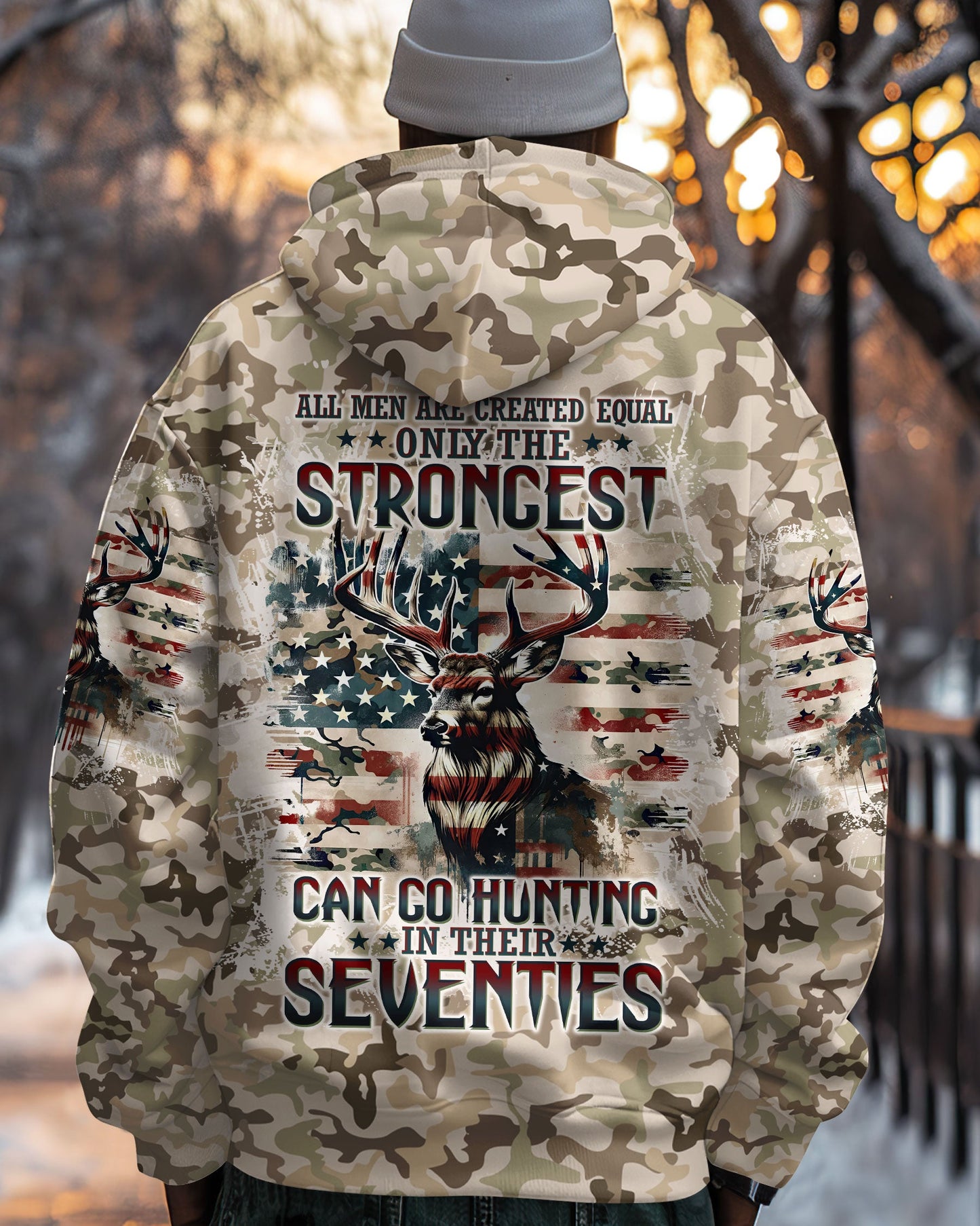 GO HUNTING IN THEIR SEVENTIES DEER ALL OVER PRINT - TLTW2312241