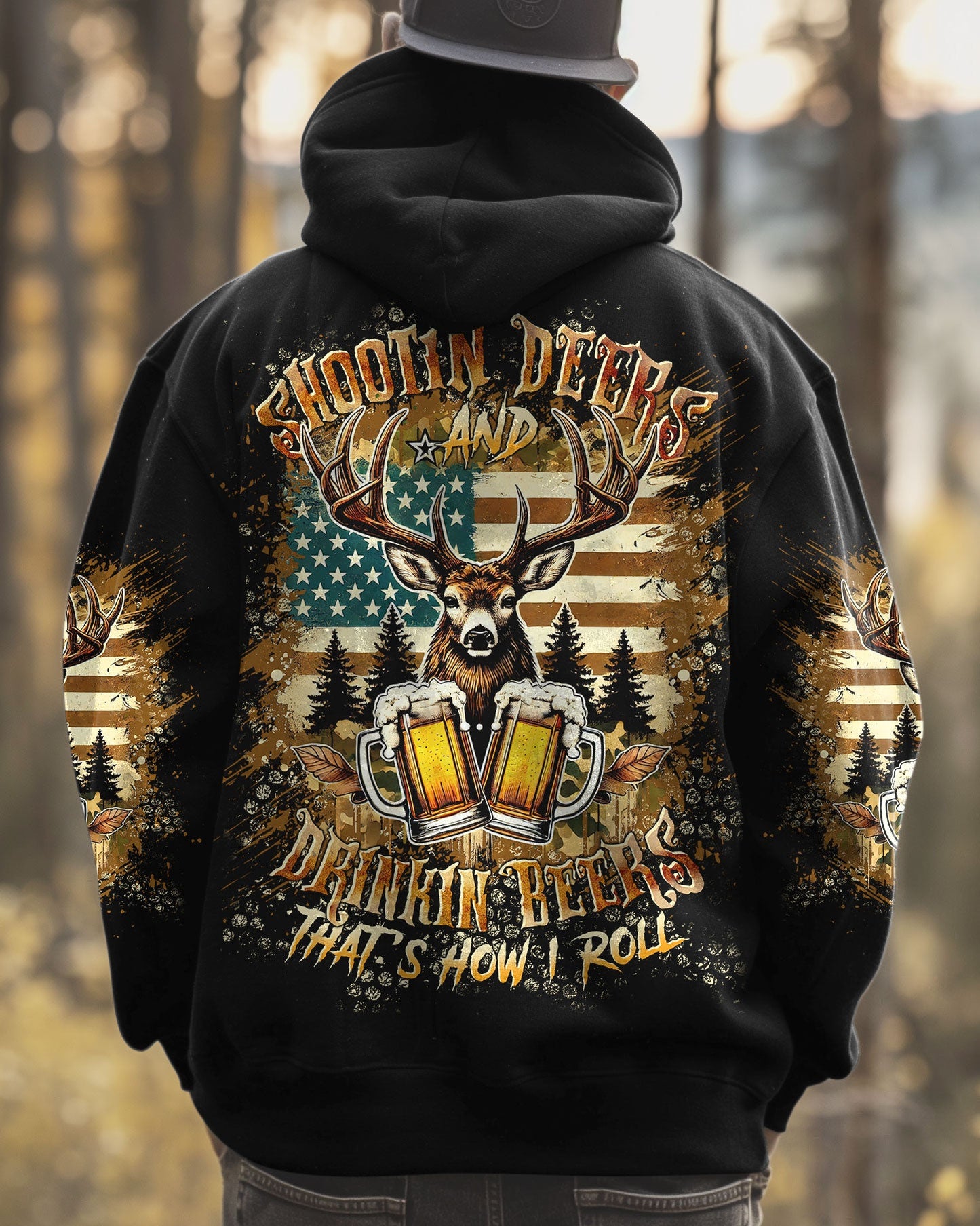 SHOOTING DEERS AND DRINKING BEERS ALL OVER PRINT - TLTR0901253