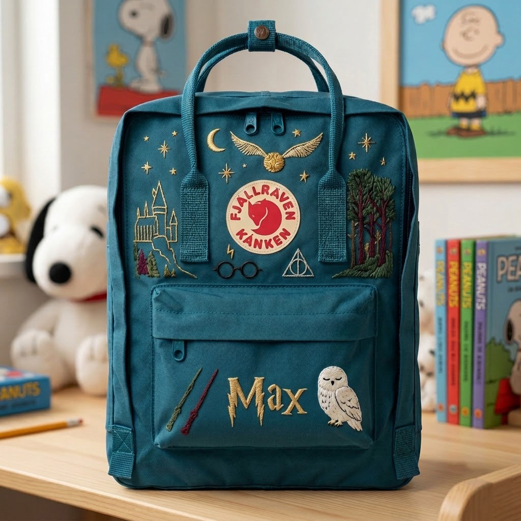 Sac à dos Fjallraven Kanken Harry Potter brodé à la main