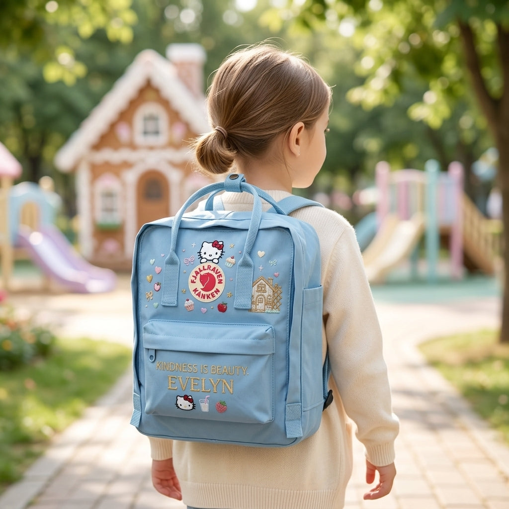 Hello Kitty Fjallraven Kanken Hand-Embroidered Backpack
