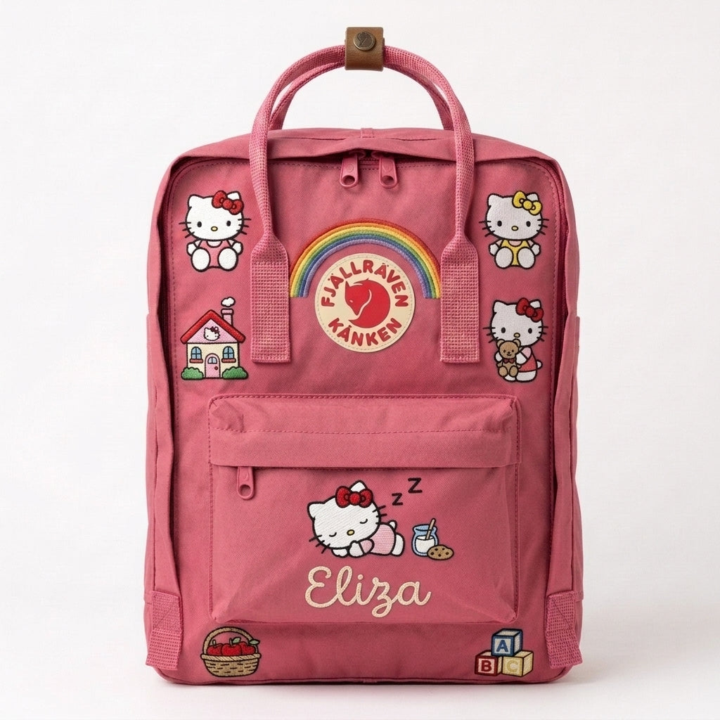 Hello Kitty Fjallraven Kanken Hand-Embroidered Backpack