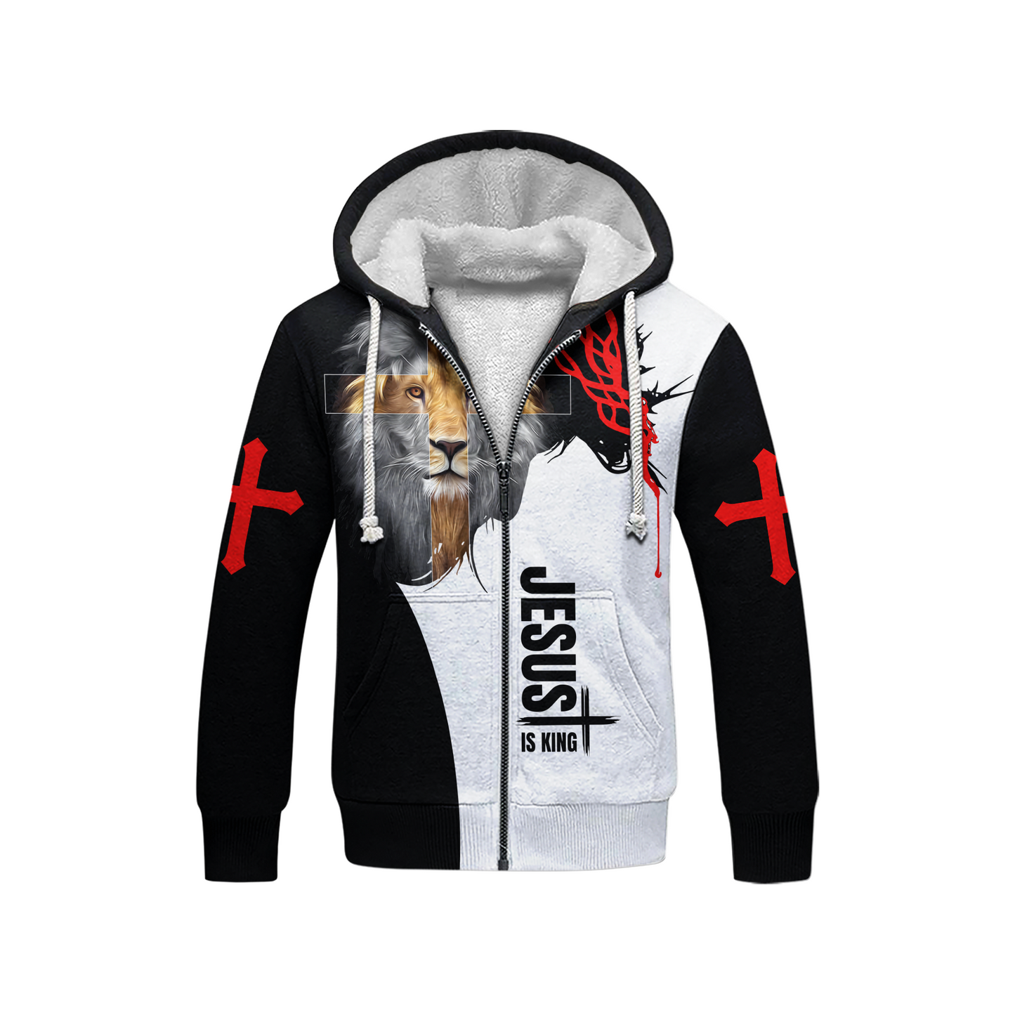 Lion of Judah Christian Hoodie – Jesus Is King Cross Faith Pullover Hoodie