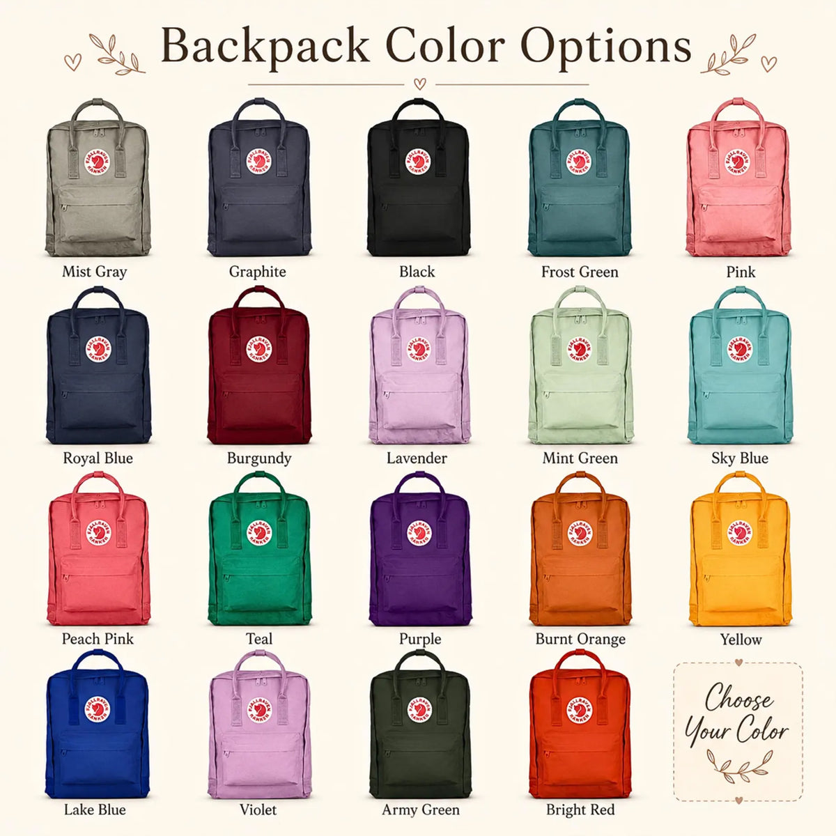 Harry Potter Fjallraven Kanken Hand-Embroidered Backpack
