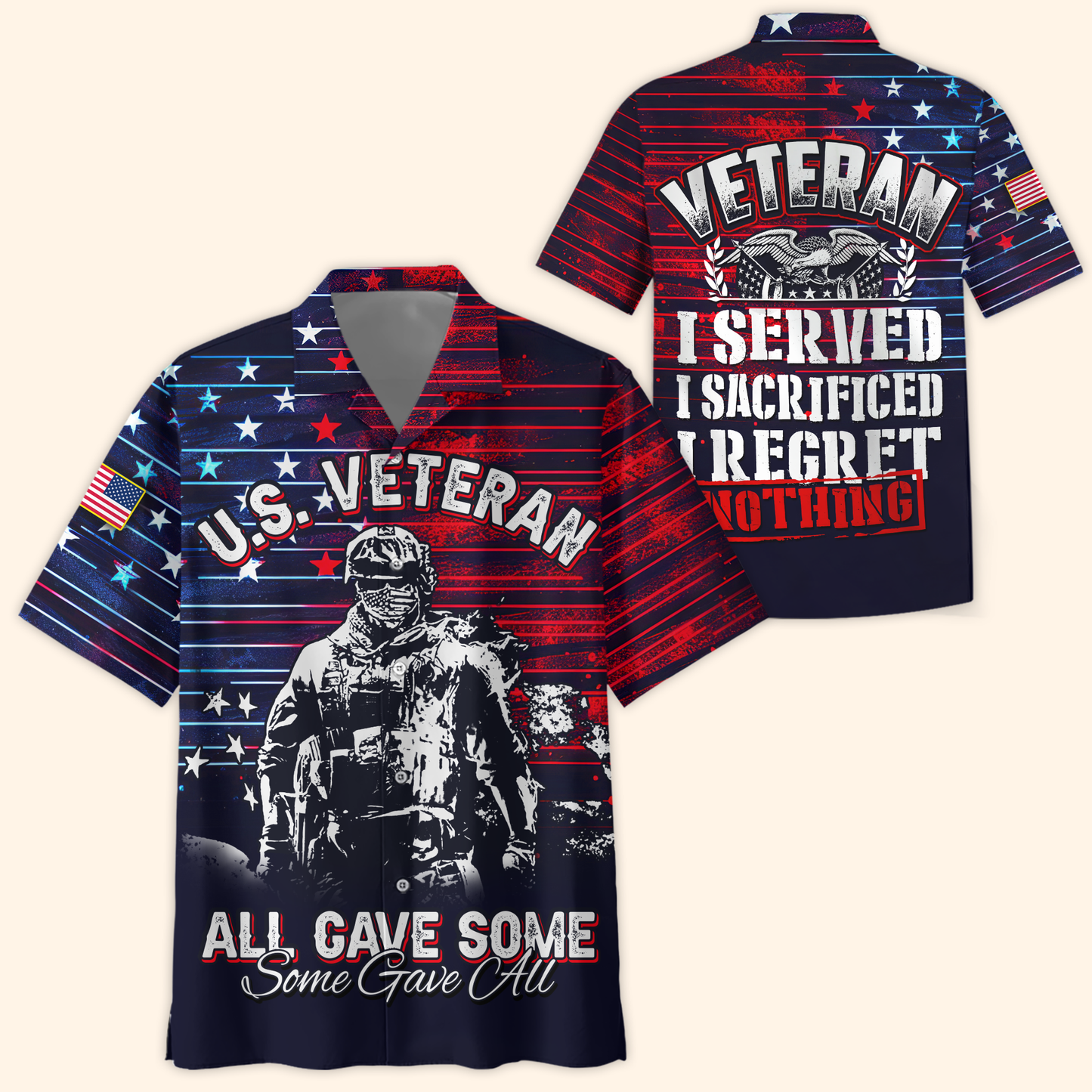 U.S. Veteran Hoodie – I Served I Sacrificed I Regret Nothing Zip Up