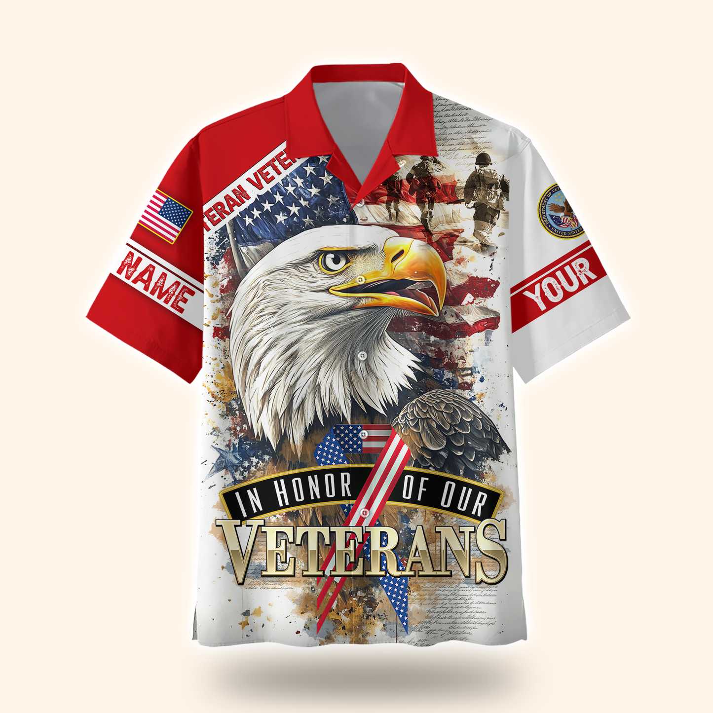 U.S. Veteran Hoodie – In Honor of Our Heroes American Flag Design