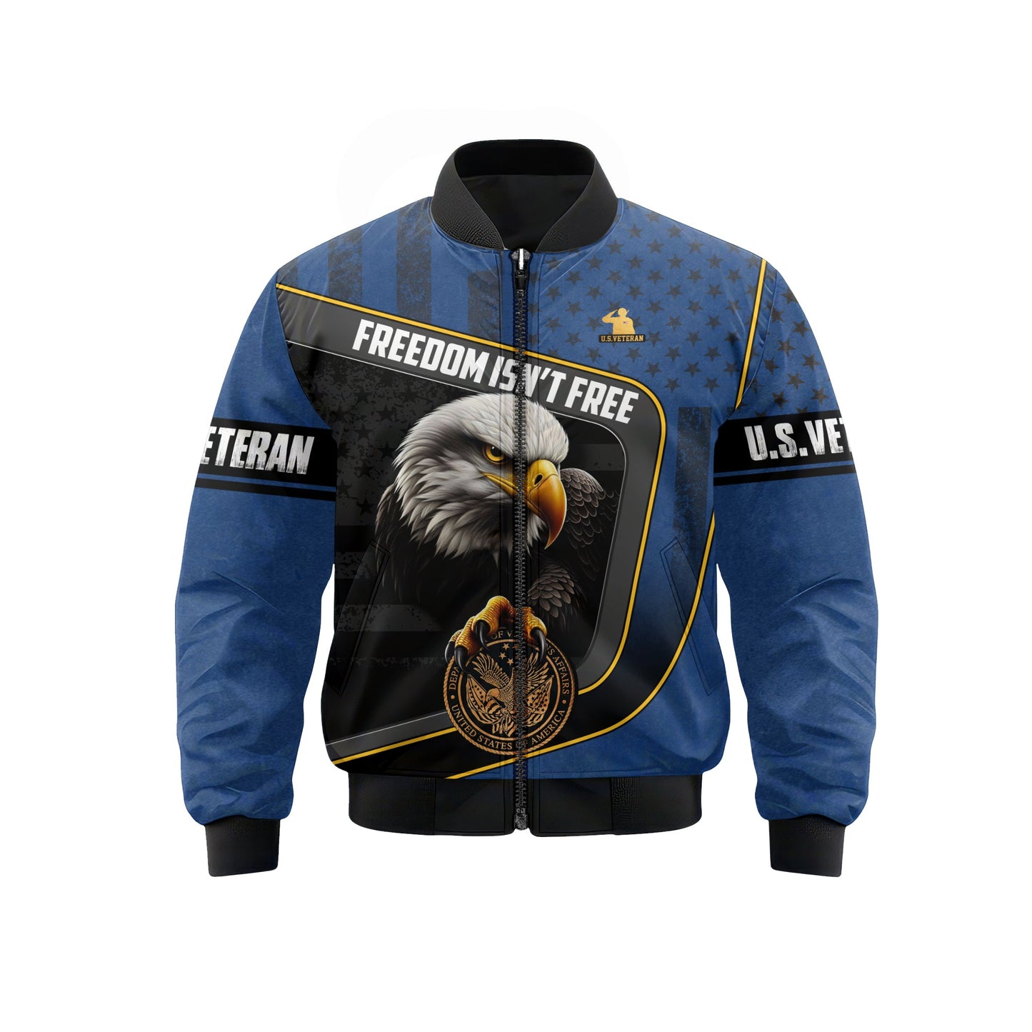 U.S. Veteran Hoodie – Freedom Isn’t Free, Bald Eagle and Military Seal Patriotic Zip Up, easychoo.com