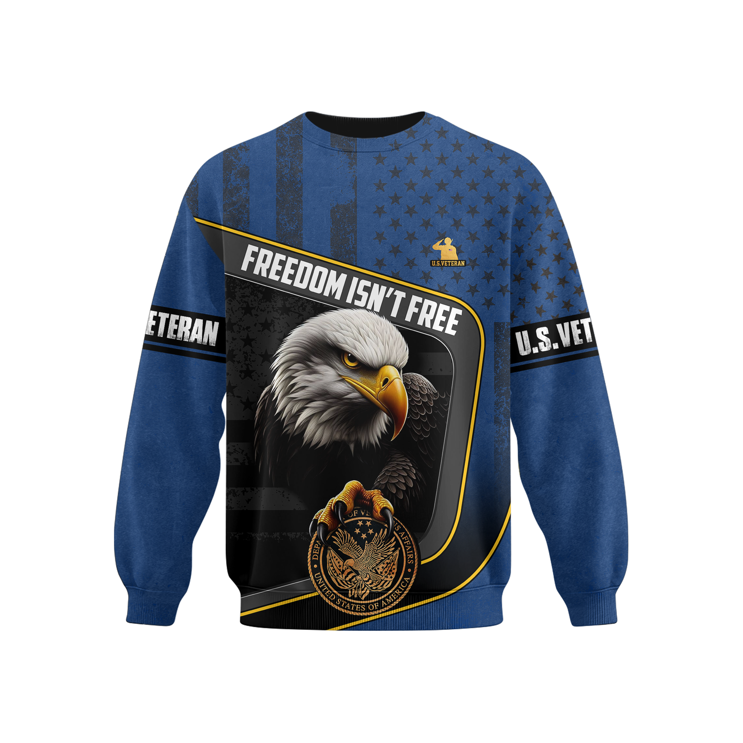 U.S. Veteran Hoodie – Freedom Isn’t Free, Bald Eagle and Military Seal Patriotic Zip Up, easychoo.com