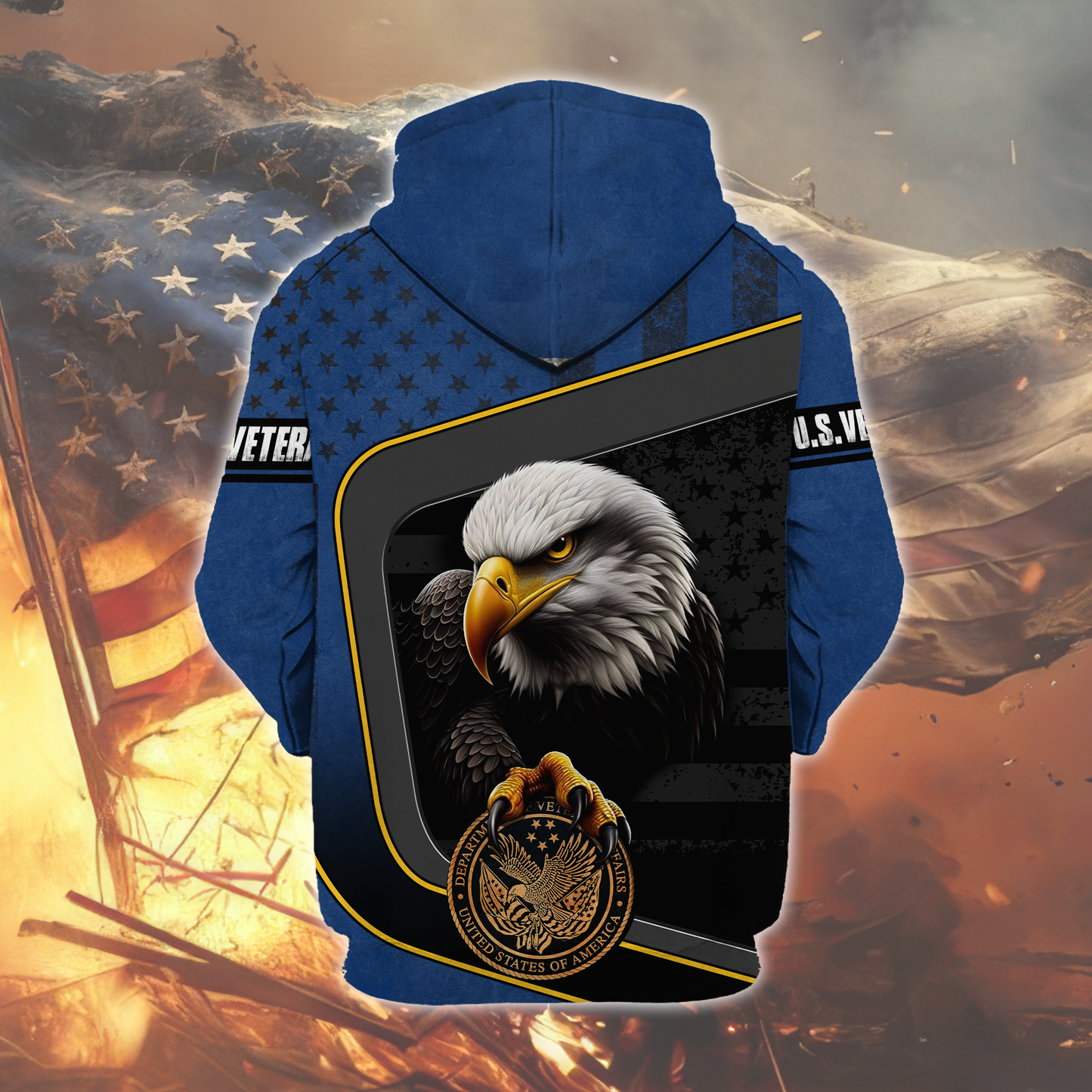 U.S. Veteran Hoodie – Freedom Isn’t Free, Bald Eagle and Military Seal Patriotic Zip Up, easychoo.com