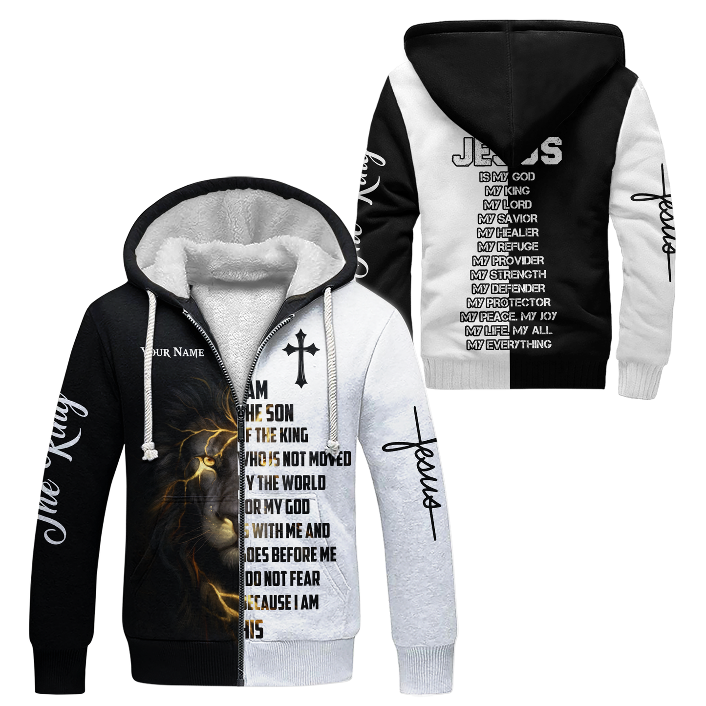I Am the Son of the King – Christian Lion of Judah Faith Hoodie with Cross Design