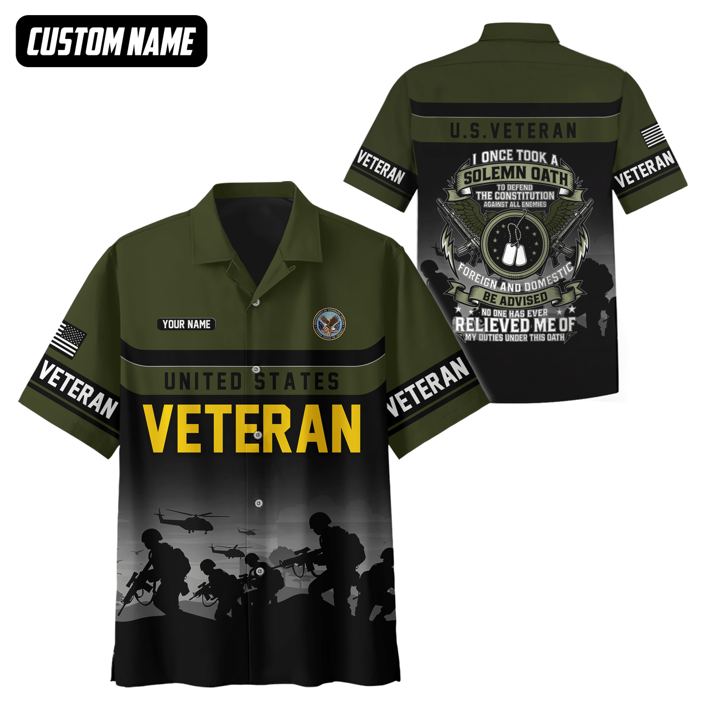 U.S. Veteran Hoodie – Solemn Oath Military Zip Up Jacket