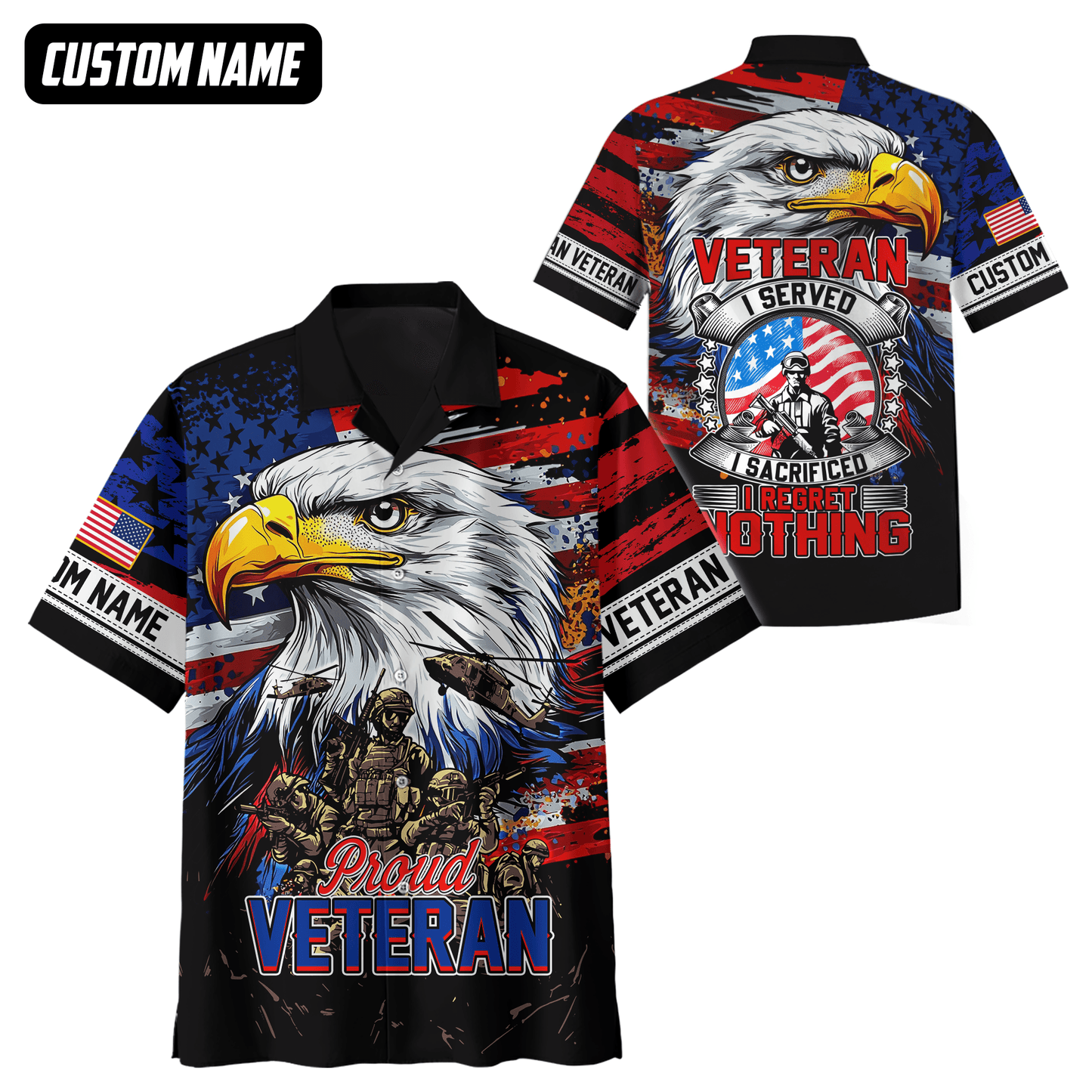 Proud Veteran Hoodie – American Eagle U.S. Flag Patriotic Zip Up