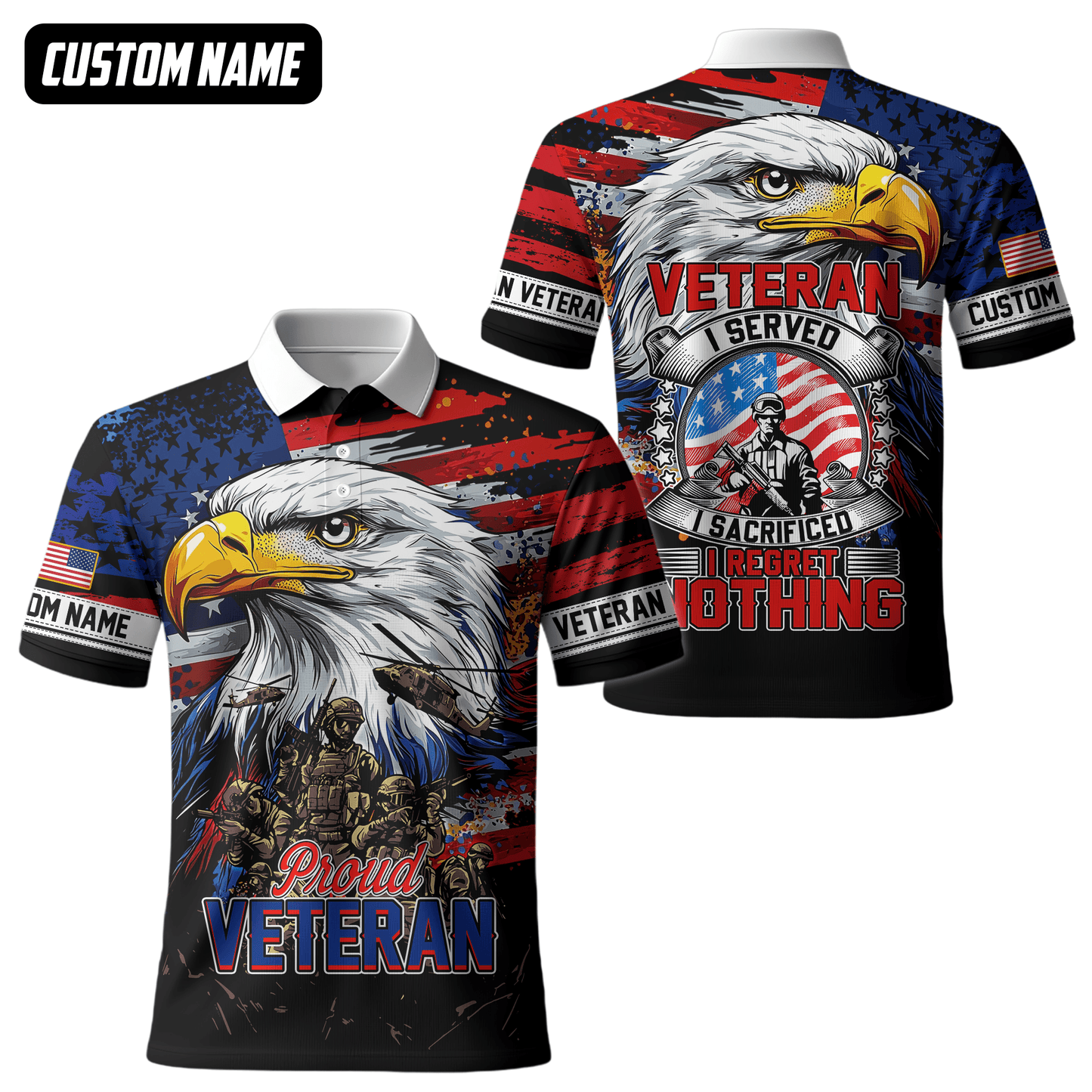Proud Veteran Hoodie – American Eagle U.S. Flag Patriotic Zip Up