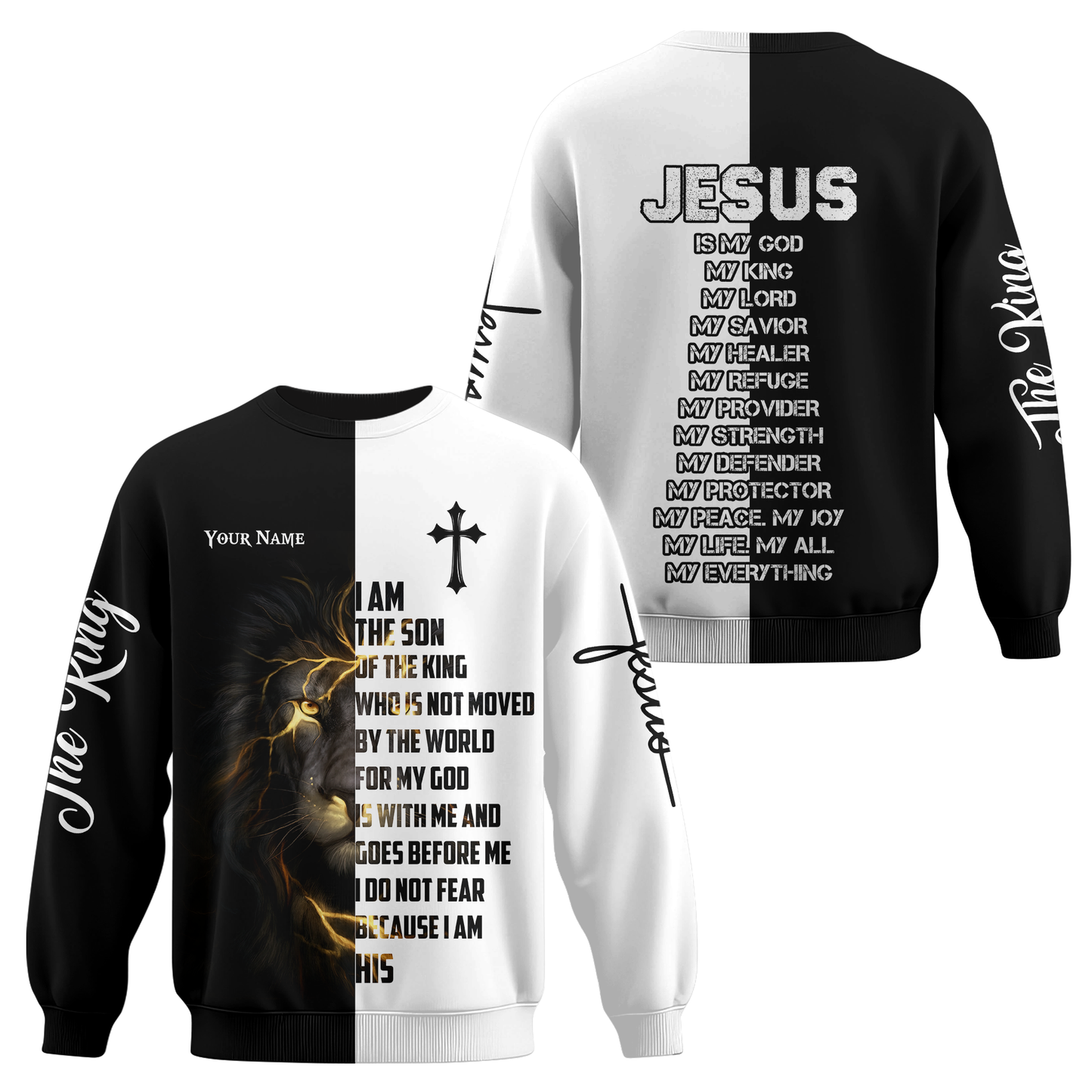 I Am the Son of the King – Christian Lion of Judah Faith Hoodie with Cross Design