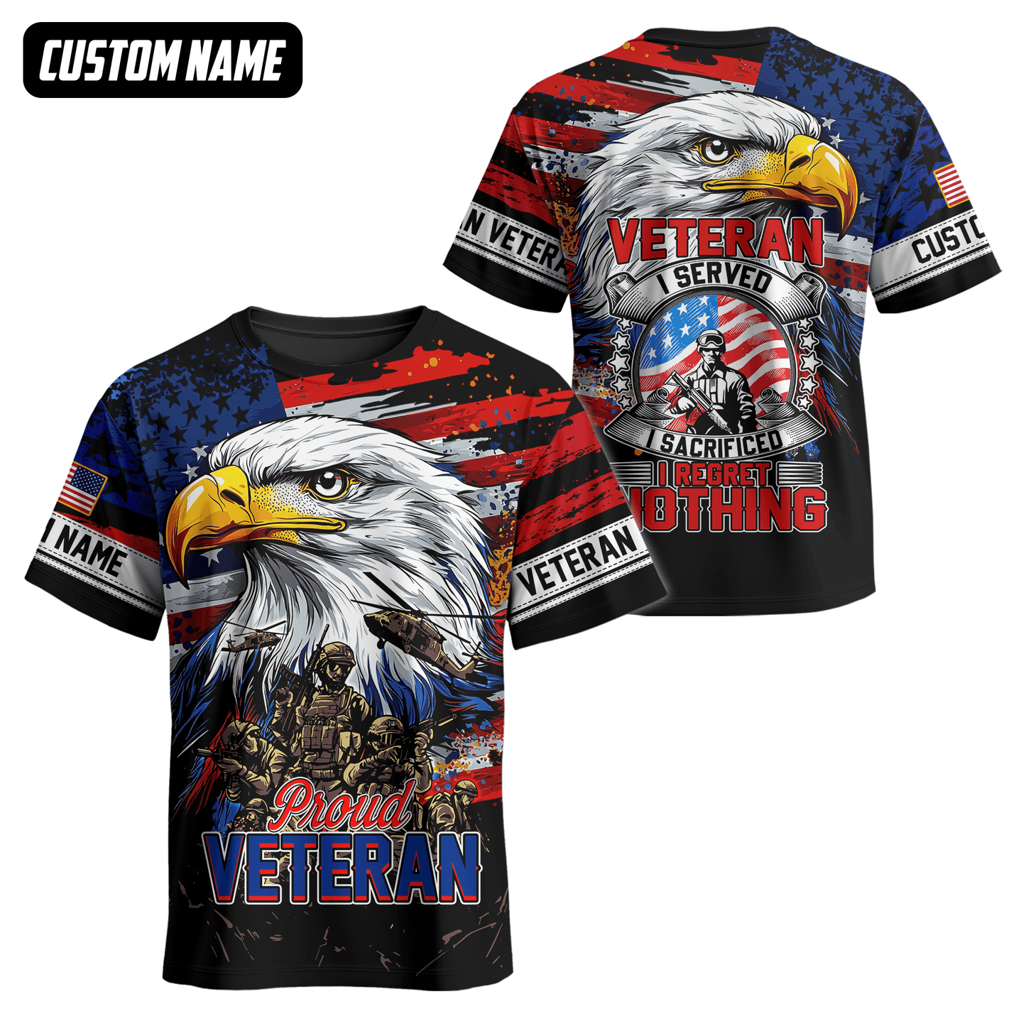 Proud Veteran Hoodie – American Eagle U.S. Flag Patriotic Zip Up