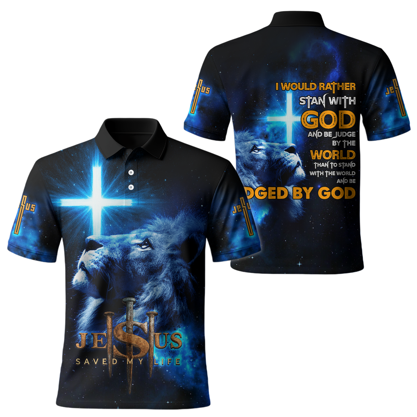 Jesus Saved My Life Hoodie – Lion of Judah Cross Design, Stand With God and Be Judged by the World