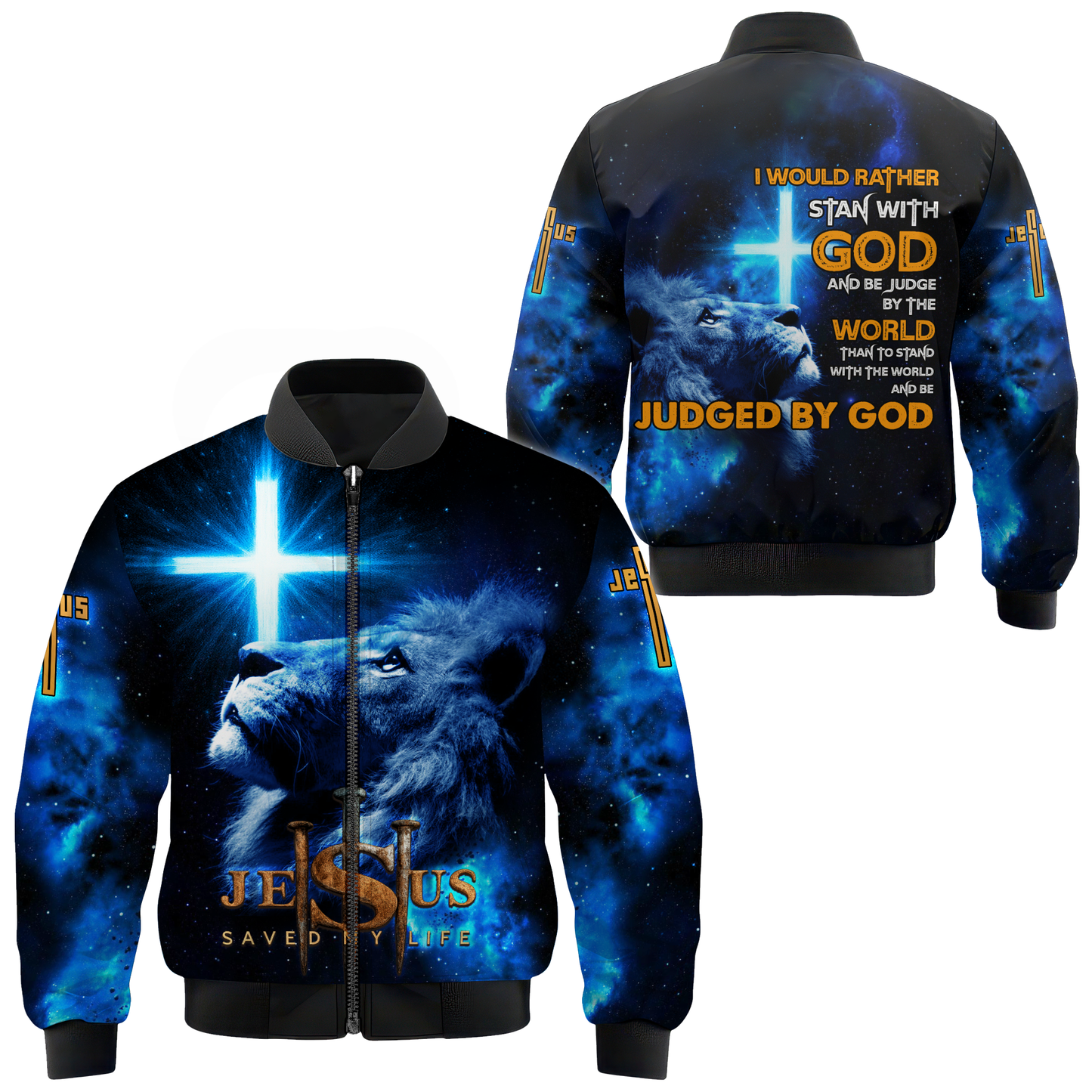 Jesus Saved My Life Hoodie – Lion of Judah Cross Design, Stand With God and Be Judged by the World