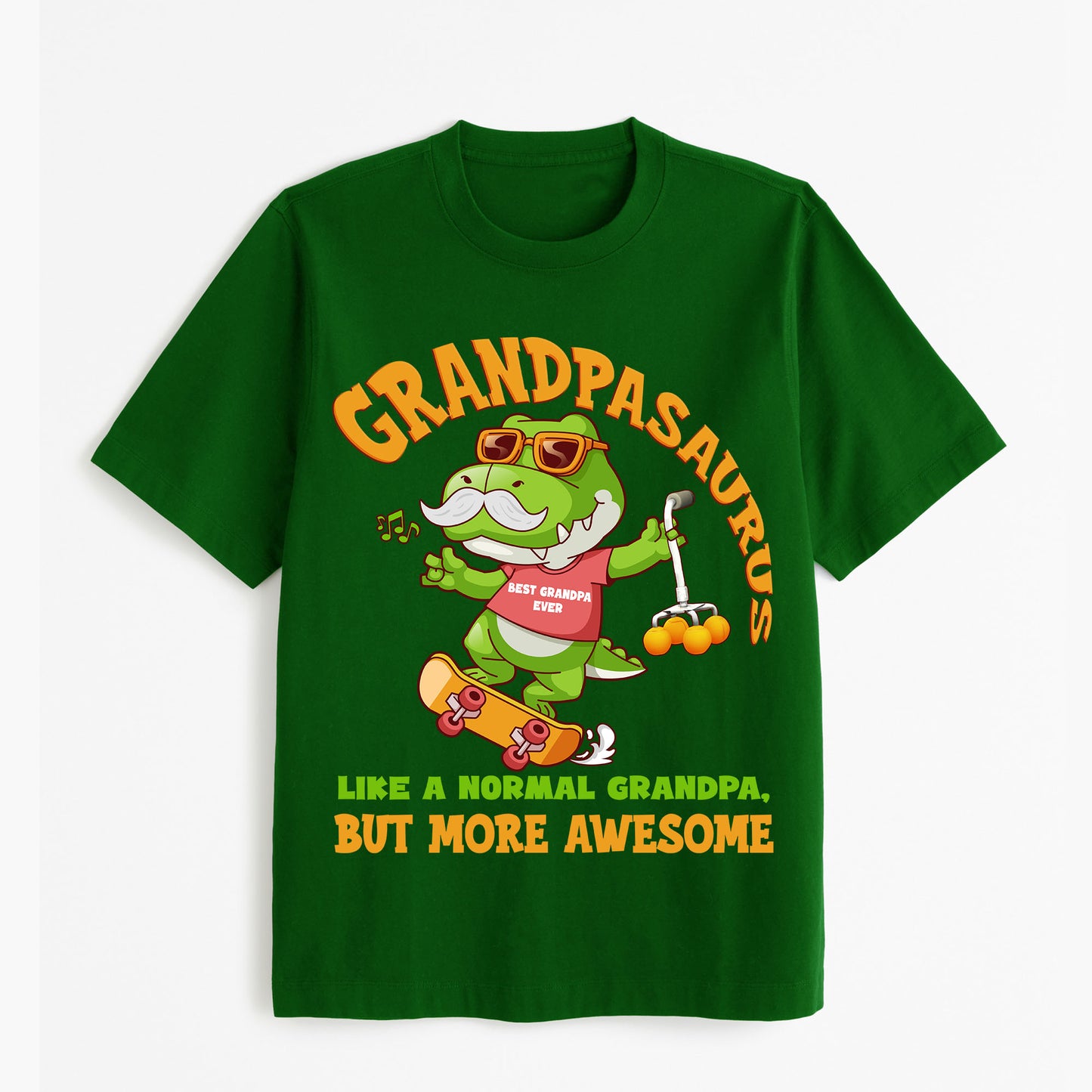 Grandpa Saurus like normal Daddy but more awesome 2D Tshirt, easychoo.com