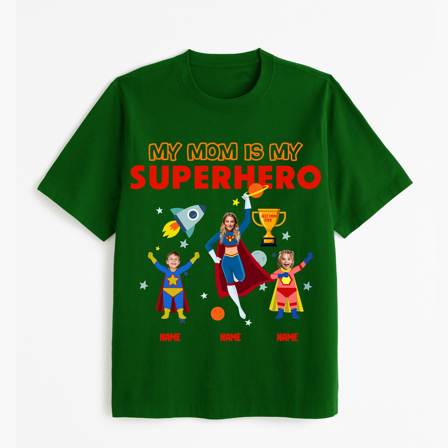 Customize family - My Mother is my Superhero Tshirt, easychoo.com