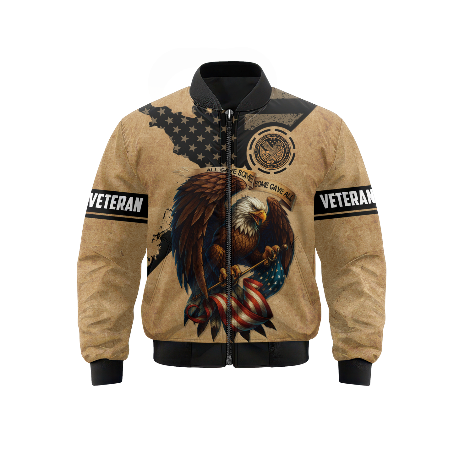 U.S. Veteran Eagle Hoodie – All Gave Some Some Gave All, Patriotic American Flag Zip Up, easychoo.com