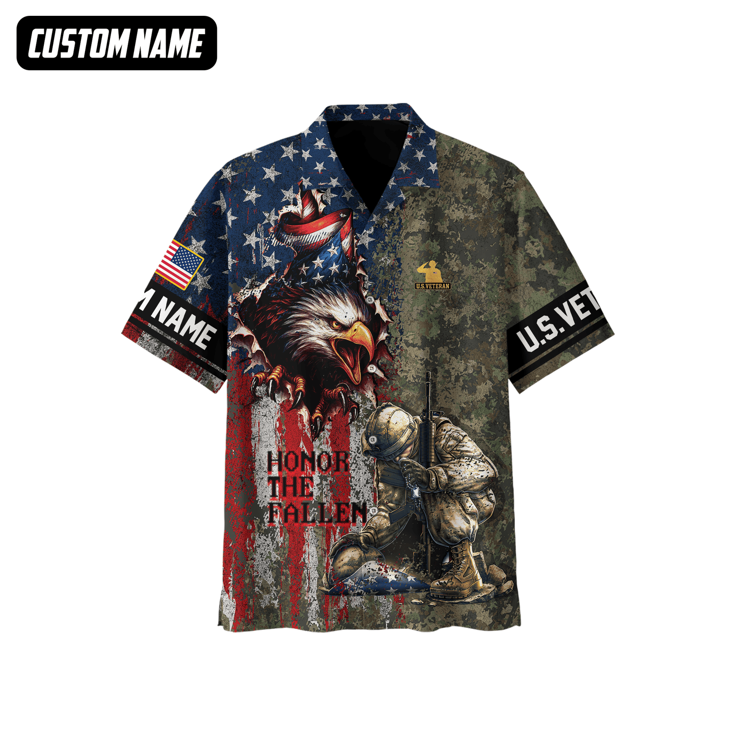 U.S. Veteran Hoodie – Freedom Isn’t Free, Eagle & American Flag Soldiers Design, easychoo.com