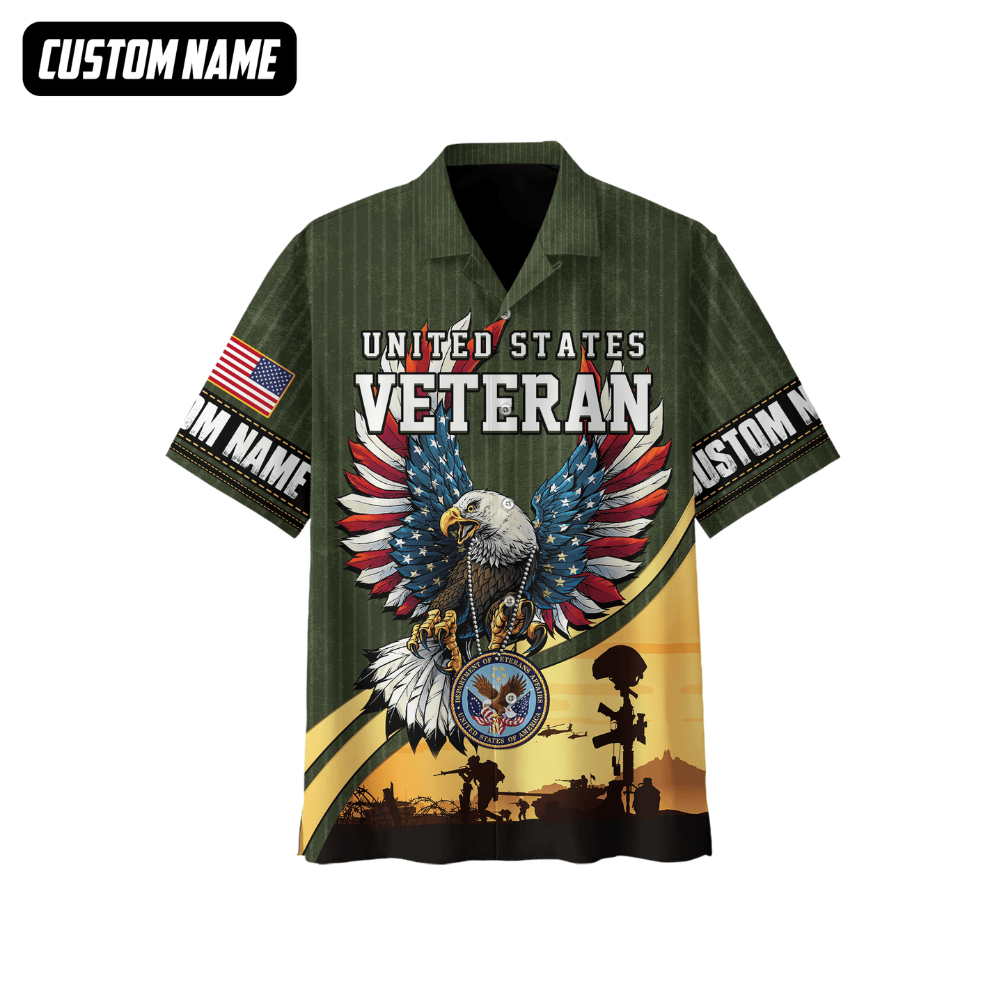 U.S. Veteran Hoodie – Bald Eagle with American Flag Wings, Military Seal Zip Up, easychoo.com