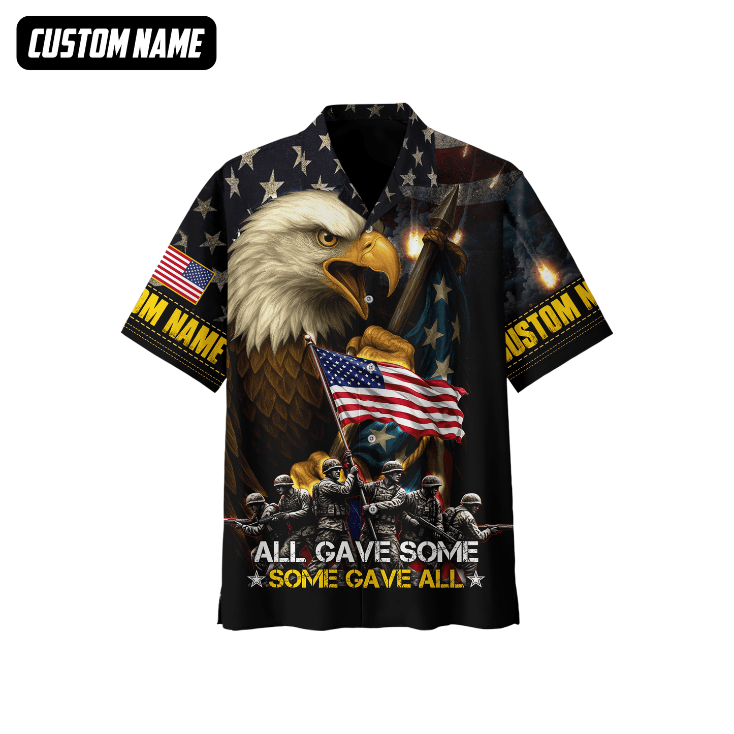 U.S. Veteran Hoodie – All Gave Some Some Gave All, Eagle Holding American Flag Zip Up, easychoo.com